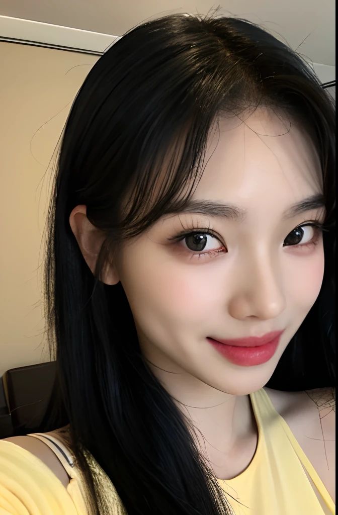 (Photorealsitic: 1.4, best qualtiy, 8K,Wetty:1.3 ), ( 20yr old, K-pop idols、 Sportswear, Sweat: 1.2, A dark-haired、Longhaire、Curly hair), Fine skin, (Film Lighting), Soft light, Double eyelids, ((独奏、Colossal tits:1.5、cleavage of the breast、upperbody shot、Lie face down in bed、function、Wetty:1.1))、smil