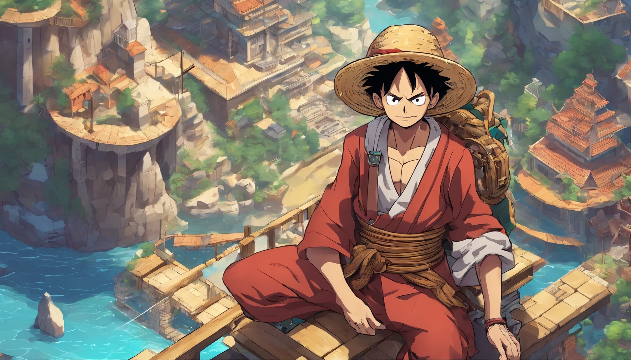 Generate a 8k image of Monkey.D.luffy in his gear 5th form