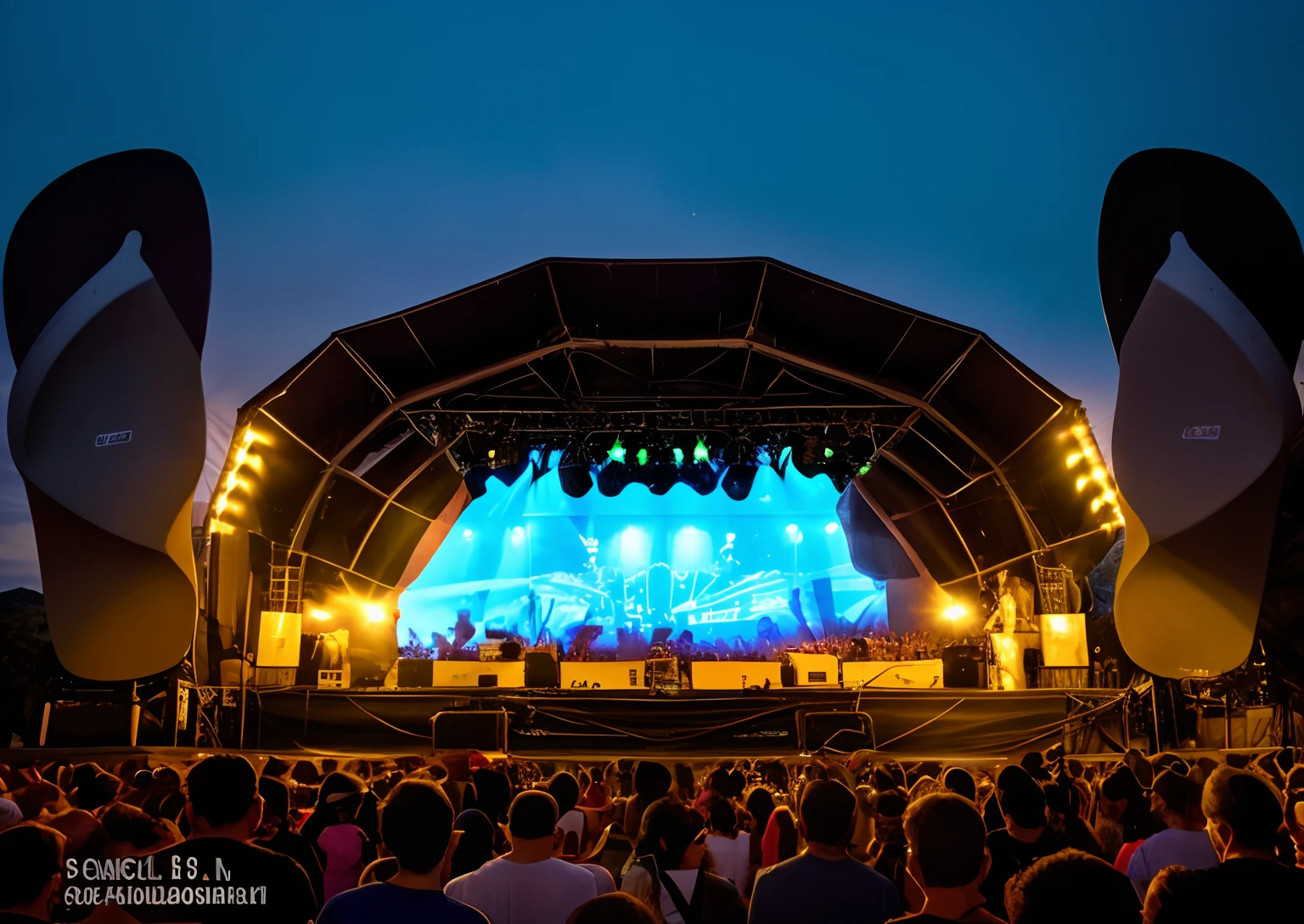 Plateia de pessoas em show festival