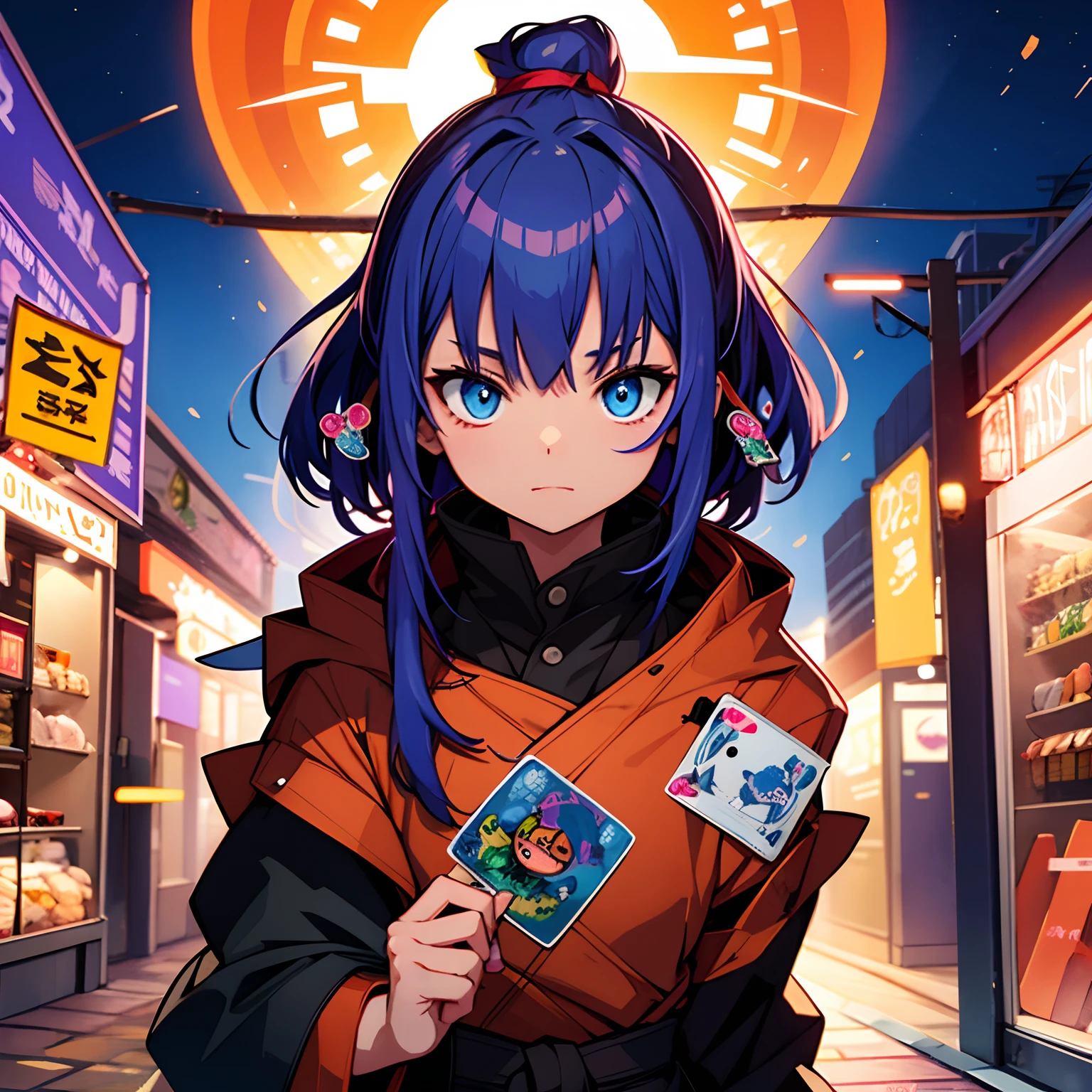 best quality, ultra-detailed, 
Jujutsu exorcist, hold many Jujutsu sticker, many jufu sticker, many Amulet jufu, many Curse sticker