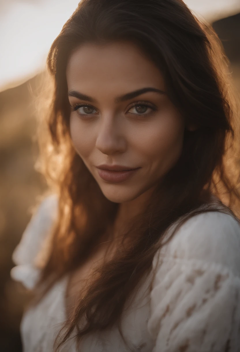 woman, topless, with panties, sexy girl with brown eyes, portrait sophie mudd, brown hair and large eyes, selfie of a young woman, bedroom eyes, violet myers, without makeup, natural makeup, looking directly at the camera doing smile face with artgram, subtle makeup, stunning full body shot, in bedroom