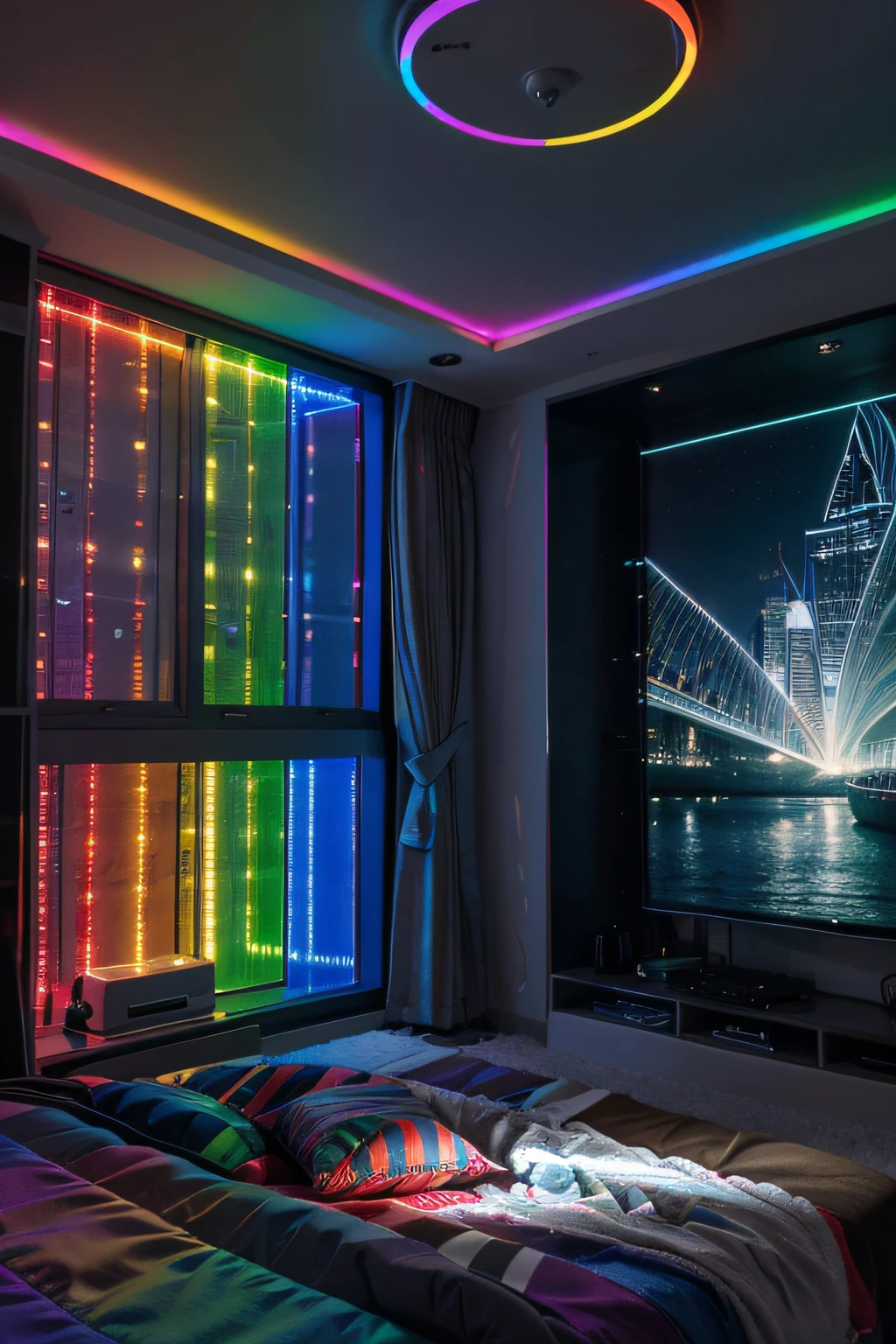 RGB LED Strip Light Decorations Decorating Room with Ultra Realistic Details 4K Ultra HD Masterpieces