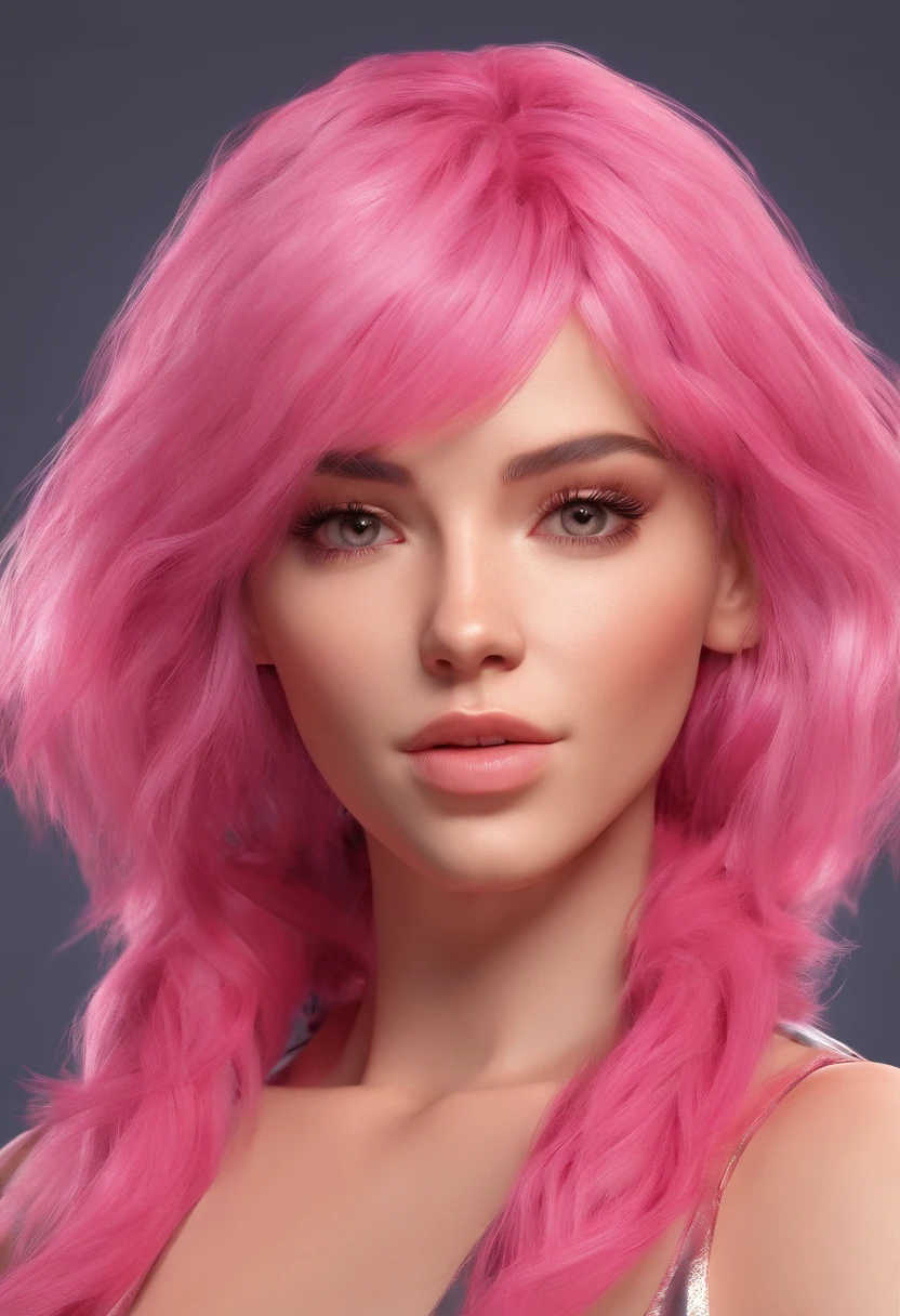 sexy pink hair girl
