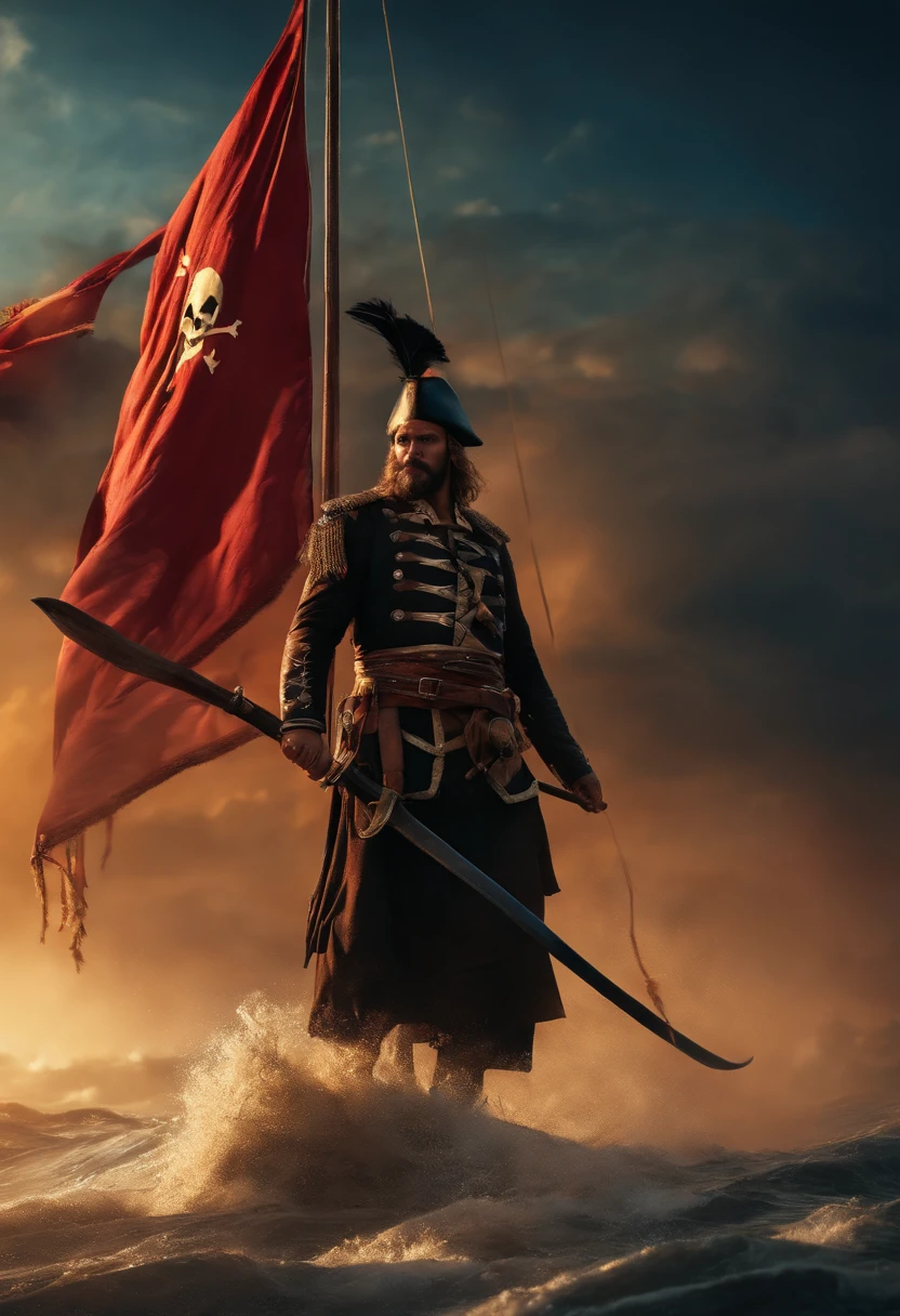Bandeira pirata, Two Spears, perfurando um saco de dinheiro