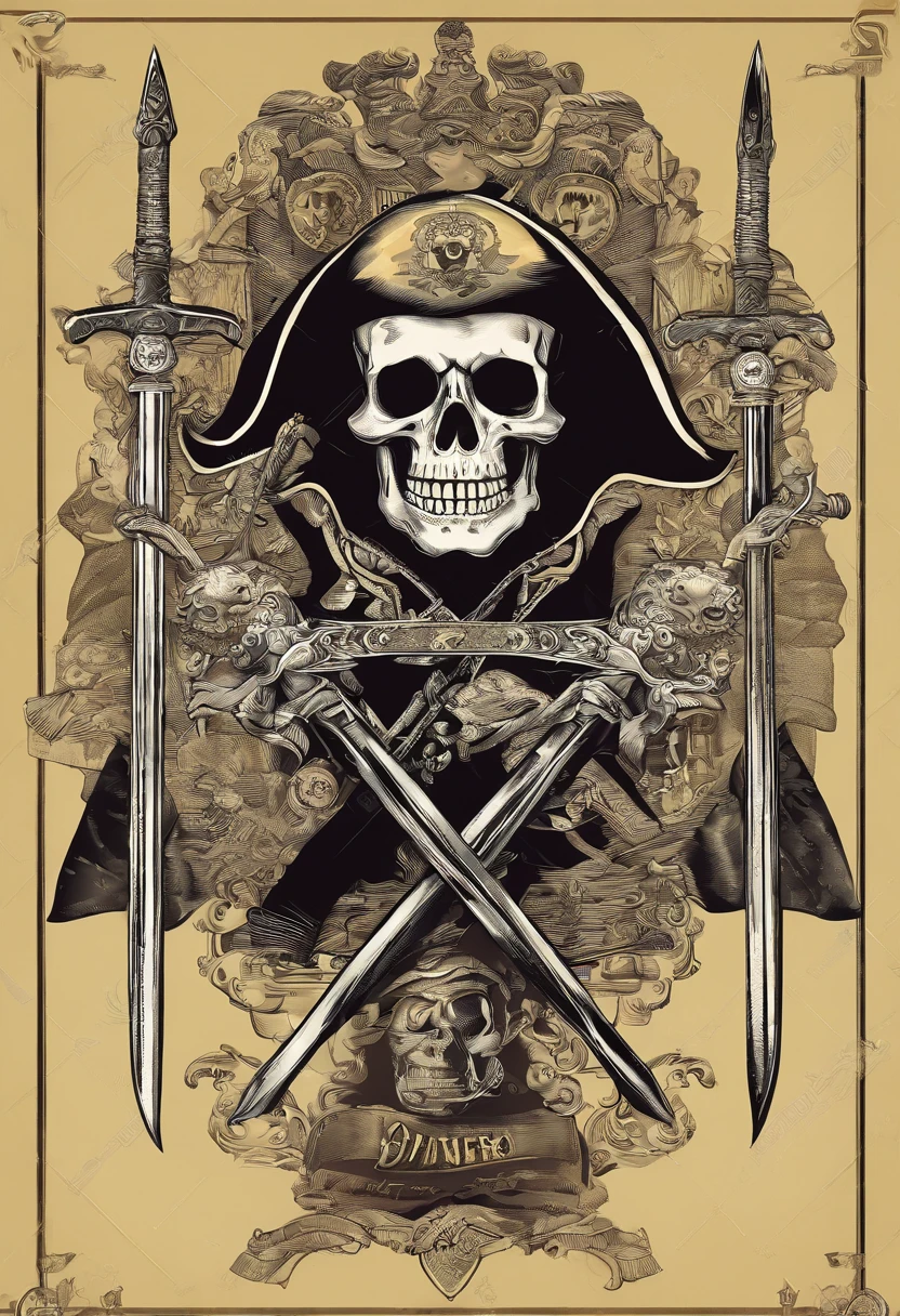 Bandeira pirata, Two Spears, caveira, dinheiro, muito dinheiro