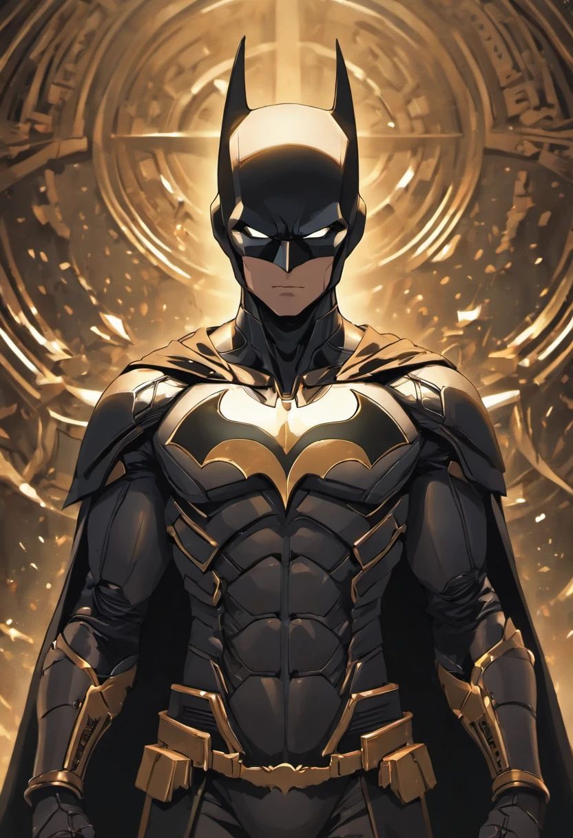 Foto de corpo inteiro do Batman em terno estilo armadura branca e dourada, no mask on, Capa Branca, looking at the center camera, perfect composition, bonito, detalhado, intrincado, Intricate octane render trend in Artstation, 8 k artistic photography, arte conceitual fotorrealista, soft natural volumetric cinematic perfect light, Chiaroscuro, Fotografia premiada, master part, oil on the canvas, Raphael, Caravaggio, Greg Rutkowski, bipe, Beksinski, Giger, trending on ArtStation, foco nítido, Studio photo, detalhes intrincados, altamente detalhado, fundo noturno da cidade, Directed by: Greg Rutkowski