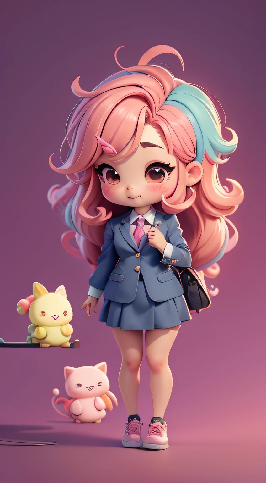 Chibi Mini Corpo, Olhando para cima, Inclinada, bolhas ao redor, Kawaiitech, kawaii, fofo, pastels colors, melhor qualidade, Feliz, mangas compridas, Bolos+doces+doces+Chocolates, Illustrations, ultra-detalhado, cores vibrantes, Playful lighting.
