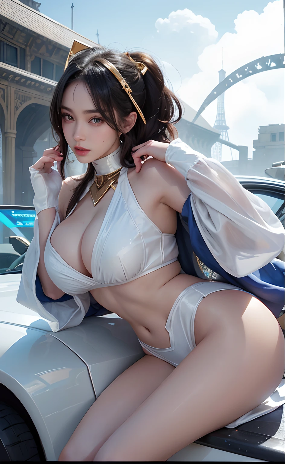 Sexy goddess,best qualityer,Snow-whiteskin,8K high quality,Sexy goddess,A pair of big eyes are beautiful and moving,White skin,Makeup,Sexy outfit,aerial shot,Volt view,Look up,Armed with futuristic modern weapons,gold;jewely;Blue Electric,Space-time gate,milky ways,Space vehicles,【Background with】Large gears,Large gears,Doomsday ruins,Giant tornado,Strange sky,Lightning Thunder,The setting sun burns the dark clouds,Multiple planets,The end of the world,Multiple planets,Mards,Jupiter,Mercury,Strange sky,The Eiffel Tower,Egyptian pyramids,Great Wall of China,Giant Tornado ultra-futuristic car,Cool headlights
Wait for the beginning of the sexy goddess,best qualityer,Snow-whiteskin,8K high quality,Sexy goddess,A pair of big eyes are beautiful and moving,White skin,Makeup,Sexy outfit,aerial shot,Volt view,Armed with futuristic modern weapons,gold;jewely;Blue Electric,【Background with】Large gears,Large gears,Doomsday ruins,Giant tornado,Strange sky,Lightning Thunder,The setting sun burns the dark clouds,Multiple planets,The end of the world,Multiple planets,Mards,Jupiter,Mercury,Strange sky,The Eiffel Tower,Egyptian pyramids,Great Wall of China,Giant Tornado ultra-futuristic car,Cool headlights(Best quality, 8K, Masterpiece :1.3), (Realistic, Photorealistic: 1.37), (1girll), (Beautiful woman in her 20s), (Slim), (Emphasis on slender abs :1.3), (Japanese), (Loose white shirt, tight denim shorts,Highlight her big buttocks), (Random pose), (Wet body), (Long hair, Random hairstyle), (Large breasts :1.3), (Outdoors), (Ultra-detailed face), (Detailed eyes), (Double eyelids), (Eyeshadow strengthening), (Many eyelashes), (Long legs), (Professional lighting), (photon maping), (Radio City), (head straight-looking at viewer)woman with,golden curly hair,blue color eyes,White fox ears,Realistic visuals of black tight dress,attractive beautiful,dramatic contrast,Gentle lighting,Delicate warmth,the soft light,hyper HD,Extremely colorful,best qualityer,Snow-whiteskin,8K high quality,Sexy god