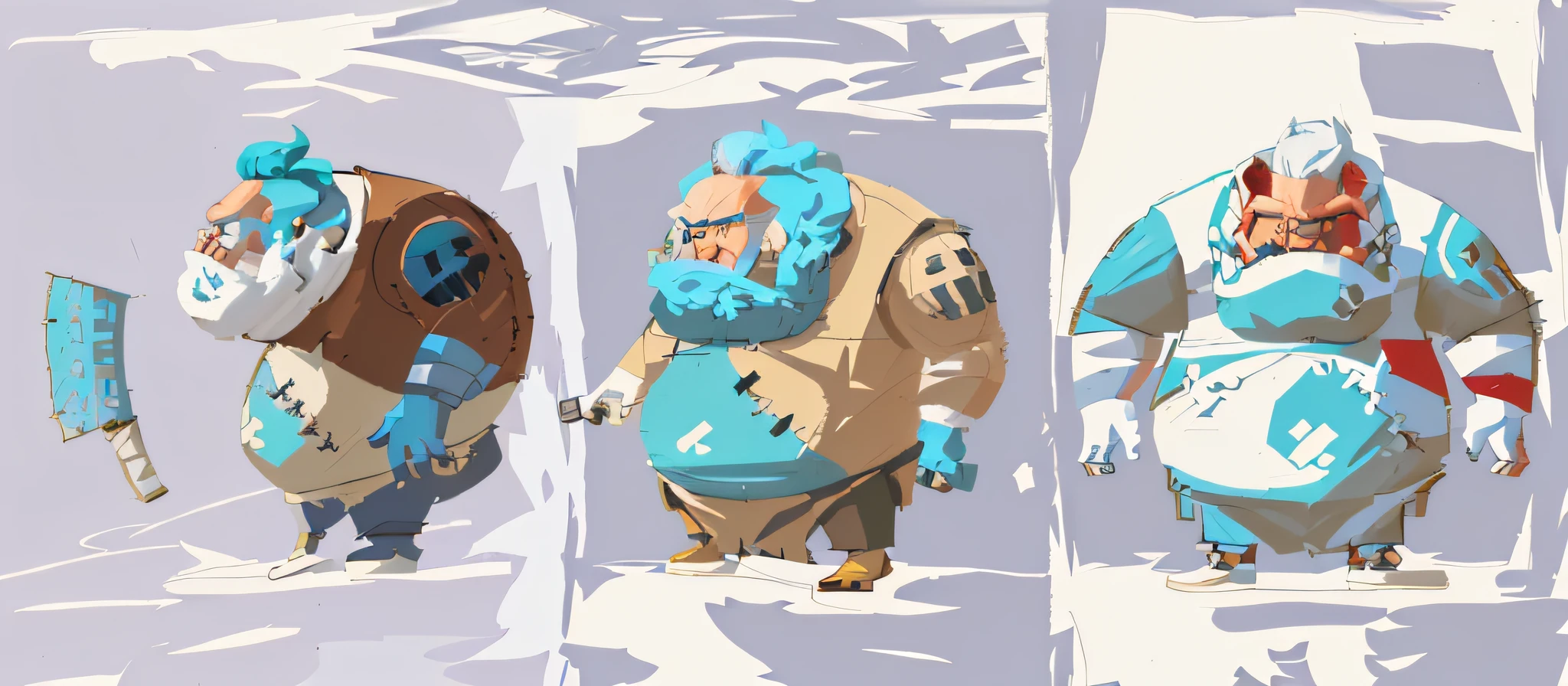 Sketch of a set of cartoon characters standing side by side, butcher. nimbus character design, character design concept, full body character concept, Stylized character design, Character design sketch, character concept design, unrealistic character concept, concept character, full body concept, character concept, detailed full body concept art, full character concept art, video game character concept