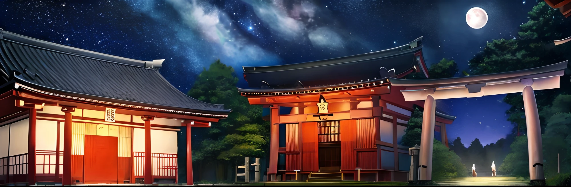 natta、mid night、Rice ears、White moon、A large shrine like Izumo Taisha Shrine、Only one