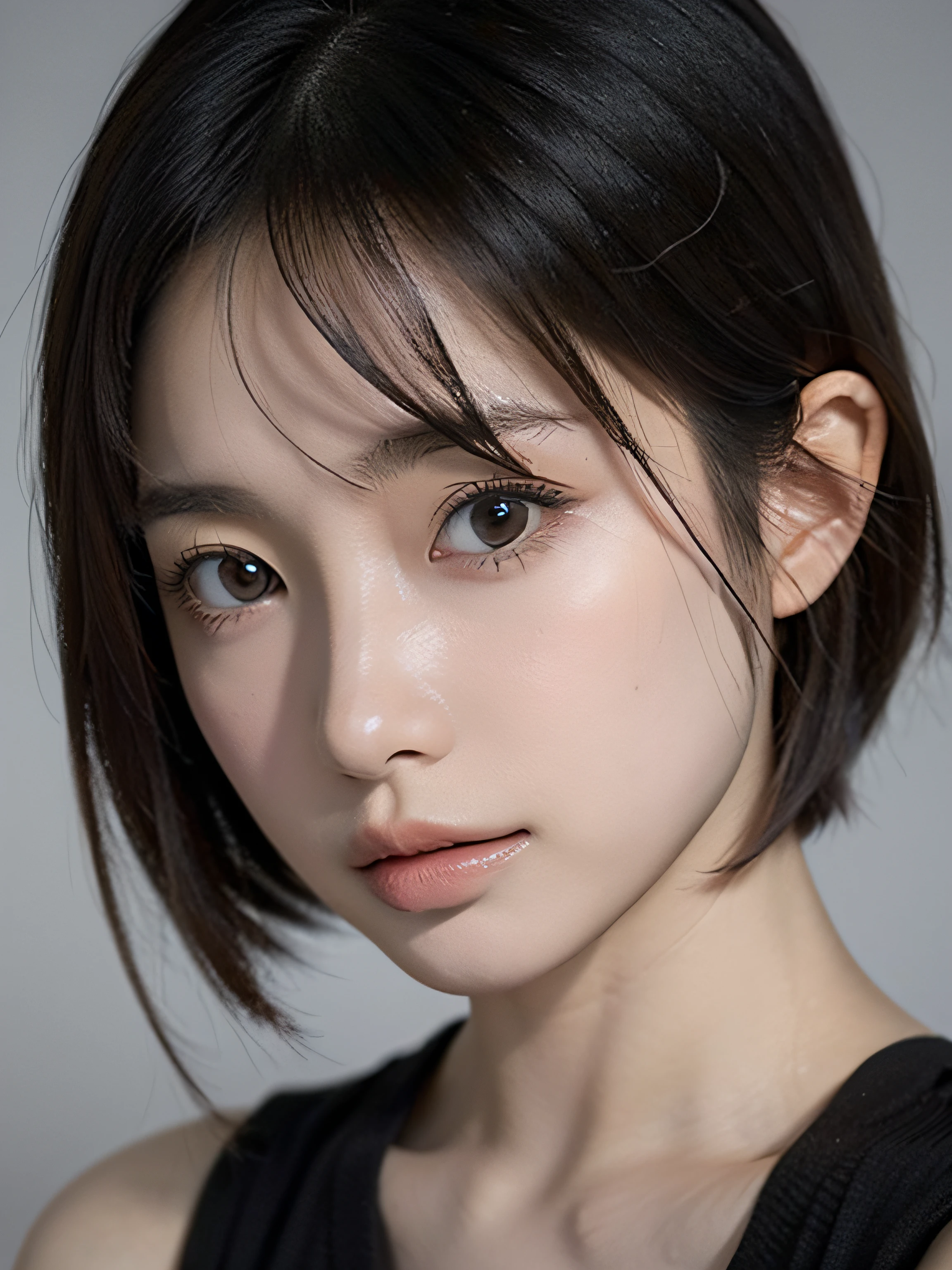 (masutepiece:1.3), (8K, Photorealistic, Raw photo, Best Quality: 1.4), (1girl in), Beautiful face, (Realistic face), (Black hair, Short hair:1.3), Beautiful hairstyle, Realistic eyes, Beautiful detailed eyes, (Realistic skin), Beautiful skin,fully body photo、 absurderes, Attractive, 超A high resolution, A hyper-realistic, Highly detailed, Golden ratio