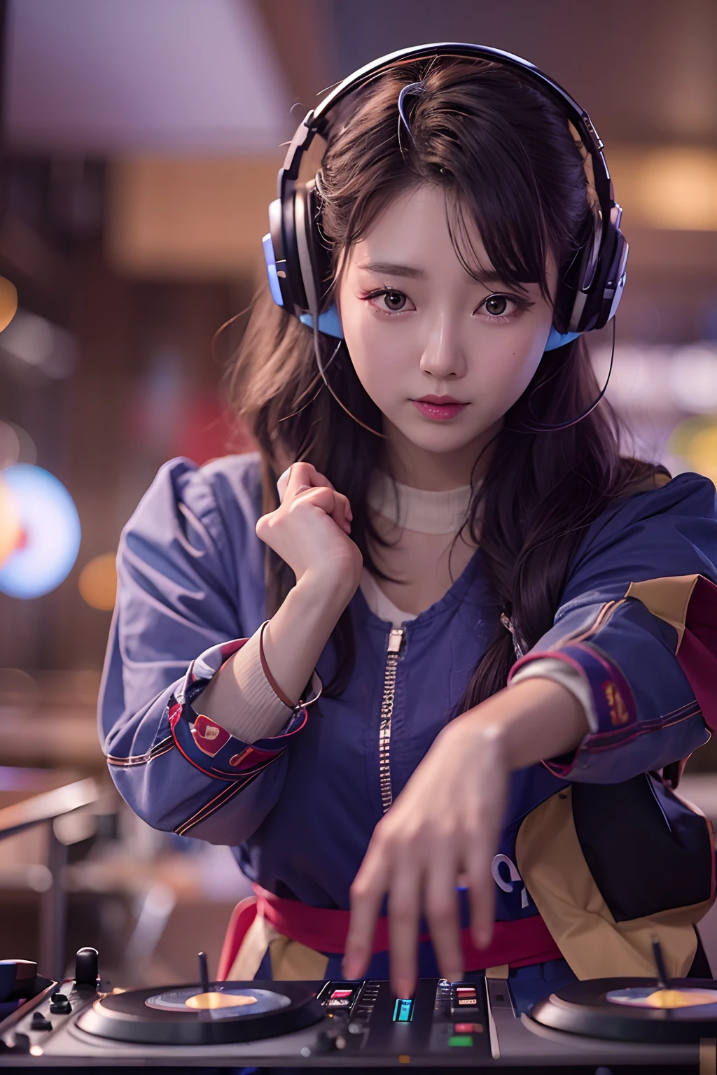Korean 80's music is served at a coffee shop,She is in charge of the DJ's music.,8K