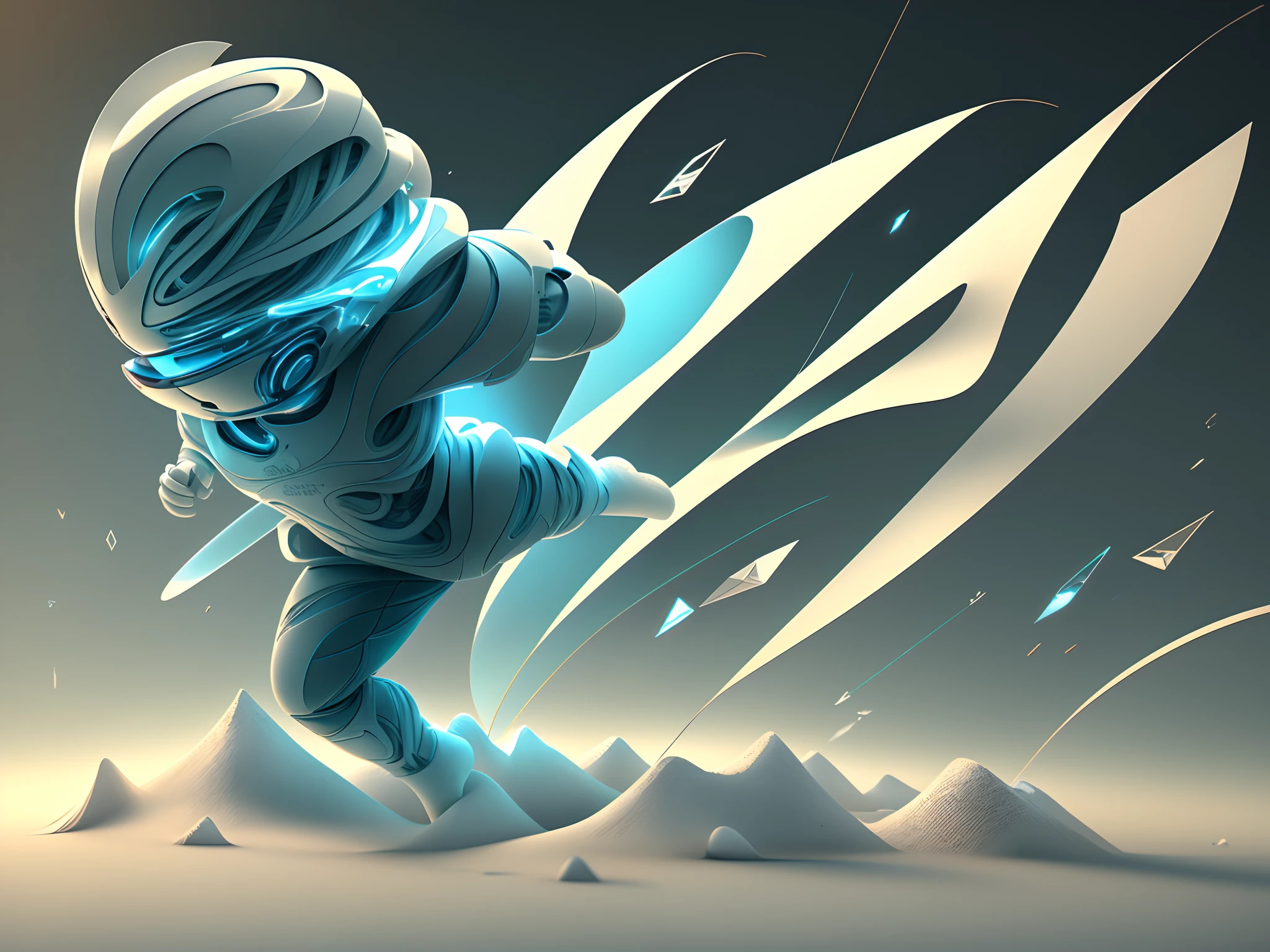 sense of science and technology,Three-dimensional 3D logo design with human running elements