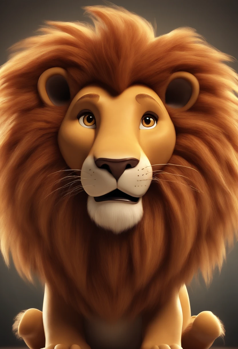 Good cartoon lion on a transparent background for a children's cartoon