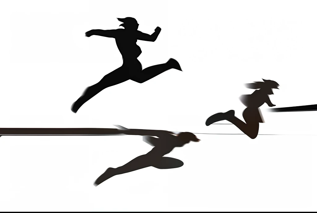 abstract installation art line silhouette of a group of people running in a circle, people running away, people running, Correr libremente, running sequence, People are running, horizontally leaping!!!, Leaping, leaping towards viewer, running pose, Dynamic Action Pose, leaping into the air,