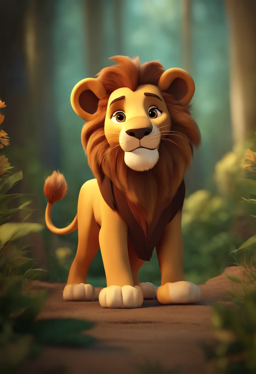 Good cartoon lion on a transparent background for a children's cartoon