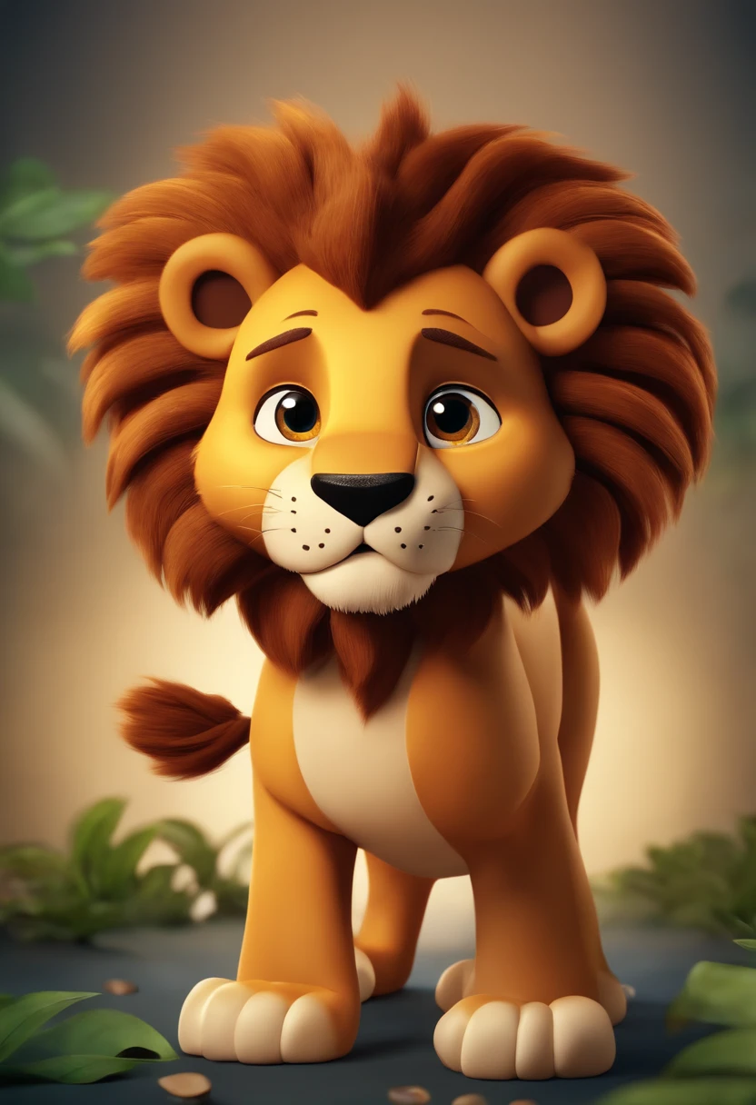 Good cartoon lion on a transparent background for a children's cartoon