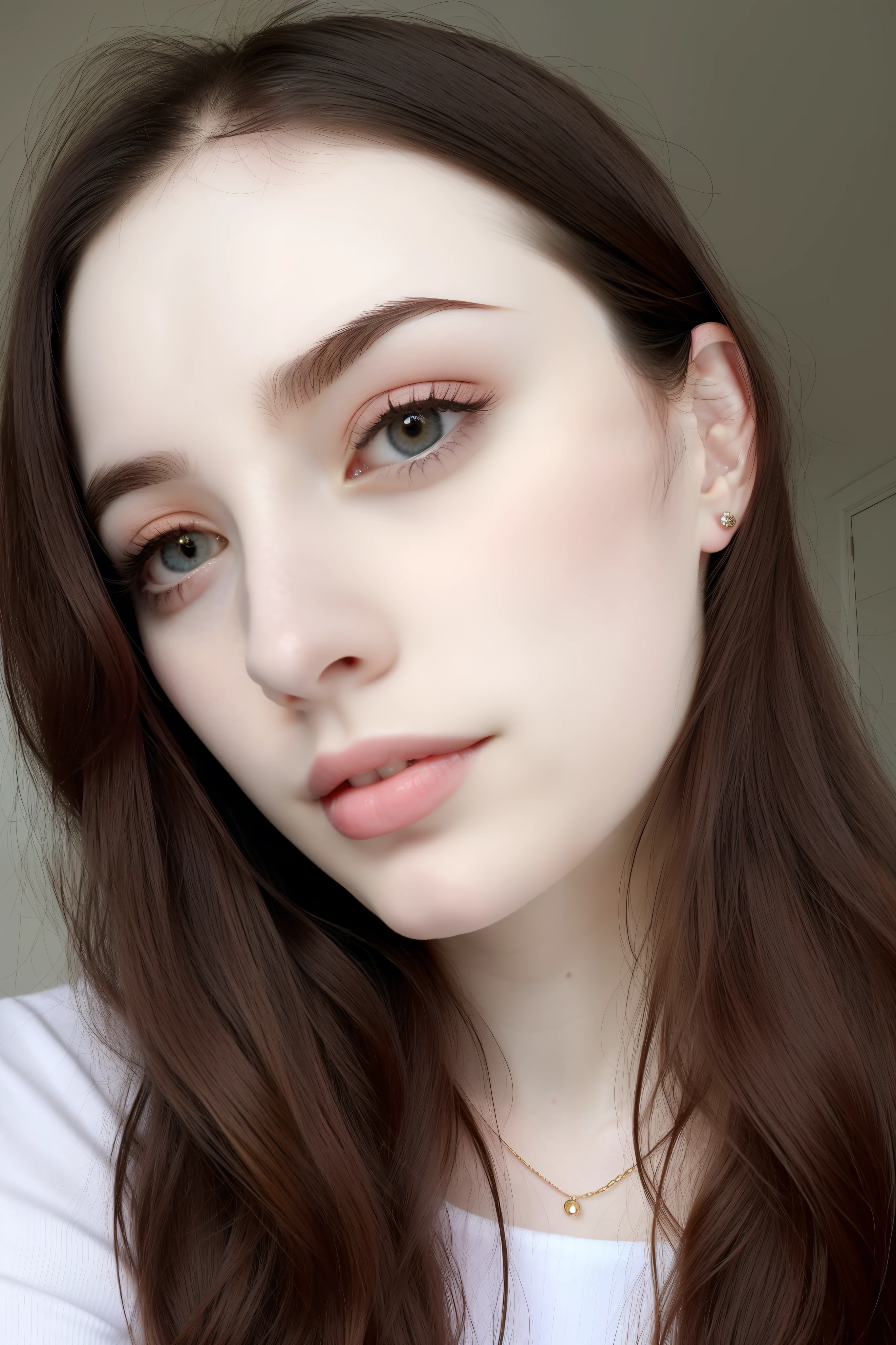 1beautiful woman, pale skin, thin lips