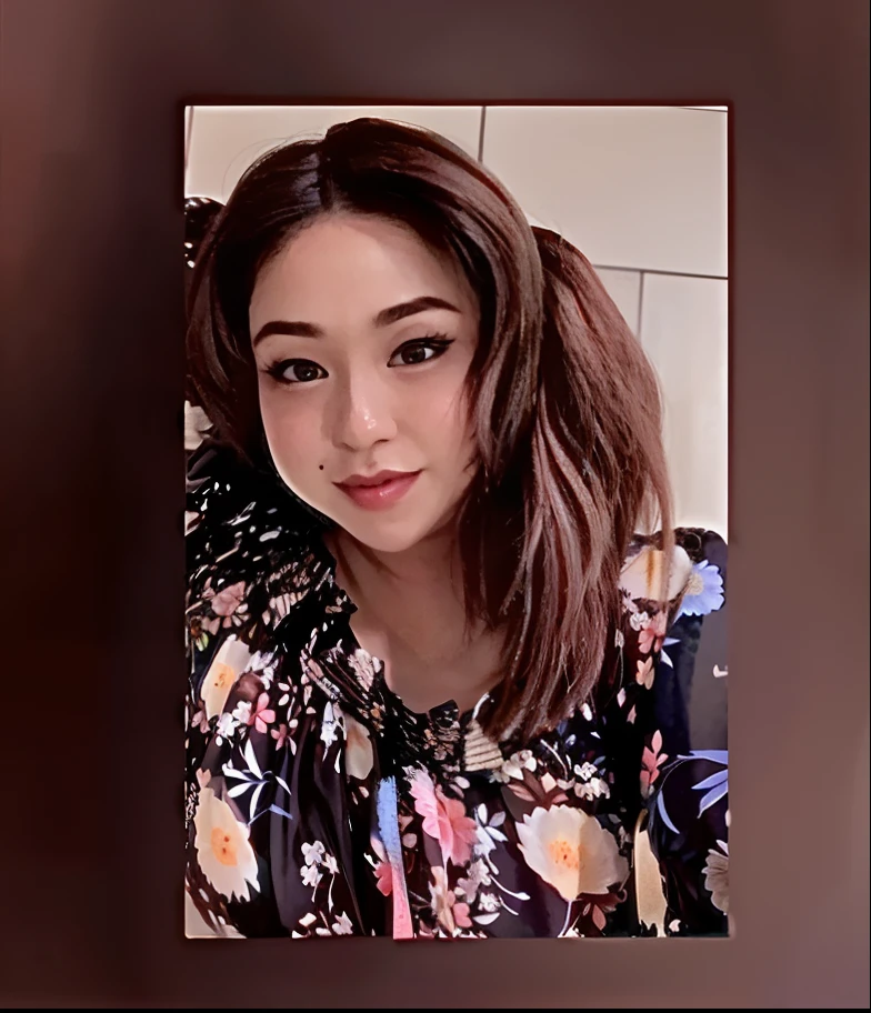 there is a woman with a floral shirt posing for a picture, cindy avelino, a young asian woman, leaked photo, pokimane, 19-year-old girl, profile pic, 8k selfie photograph, an asian woman, chiho, taken in the early 2020s, she is about 2 5 years old, ayamin kojima