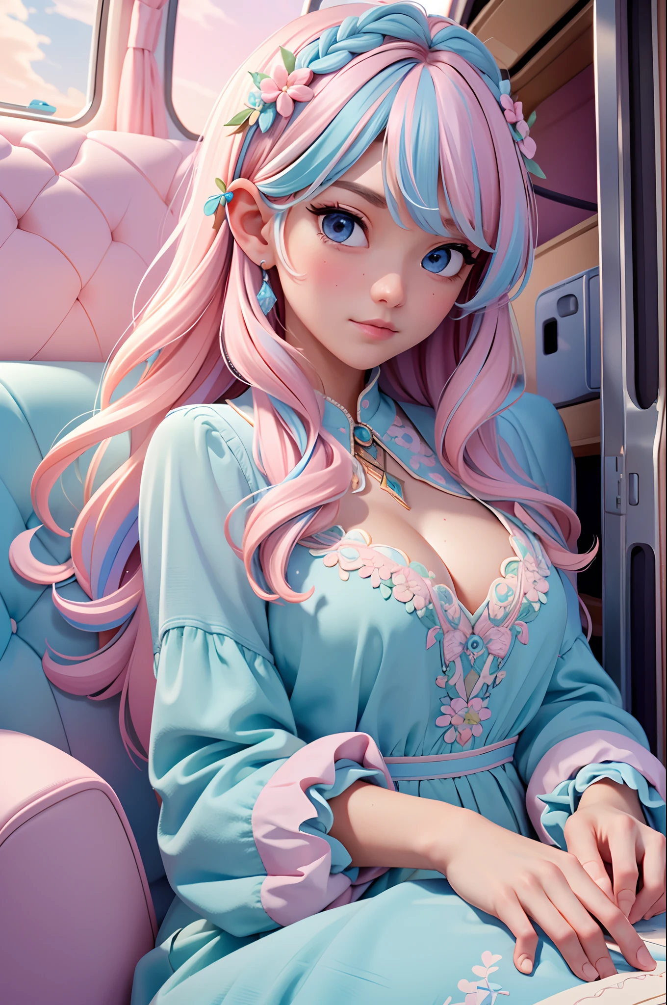 (Masterpiece:1.4, Best quality), (Intricate details), Unity 8k wallpaper, Ultra detailed, (Pastel colors:1.3), RV,Campervan,collapse, Beautiful and aesthetic, cozily, optic,darkly, ink, Detailed, Solo,