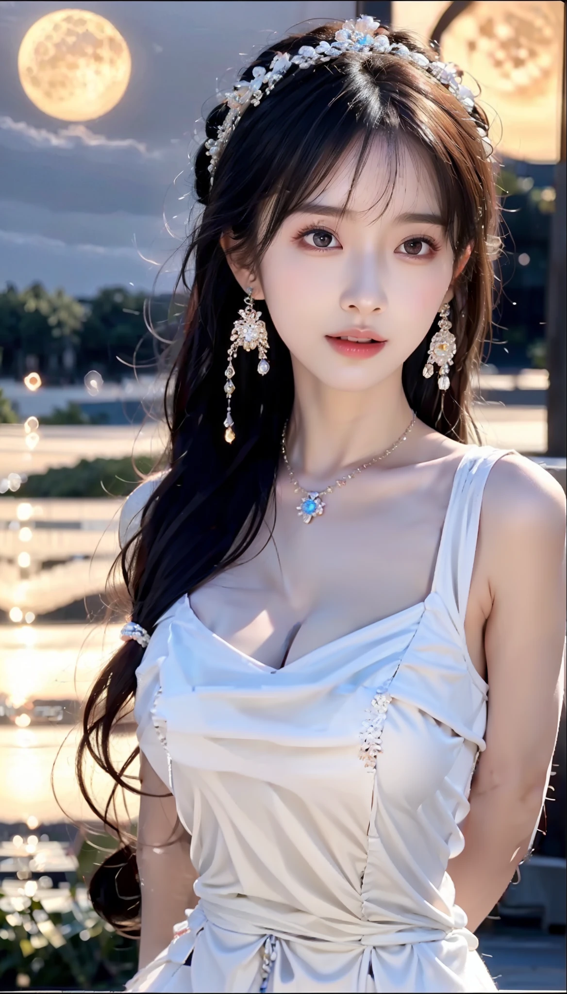 Full body close-up of a woman dressed in popular fashion,gorgeous young korean woman,street corner,Wear trendy fashion,Fashion shows,formal outfit,Rich expressions,Ambiguous,seductiv, beautiful Korean women, Korean girls, Beautiful young Korean woman, Beautiful Asian Girls,Popular fashion, korean woman, Lazy,asiagirl, beautiful asian woman, Good young girl, Blazing sun, nipple tops,hair adornments,choker necklace,jewely ,Attractive girl,(Casual hairstyle, Leaky big breasts:1.3),perfect bodies,perfectly proportions,S-shaped body,二重まぶた,largeeyes,Pink lips,dimple,Shiny skin,sweat leggs,Huge buttocks,dynamicposes,from the front side