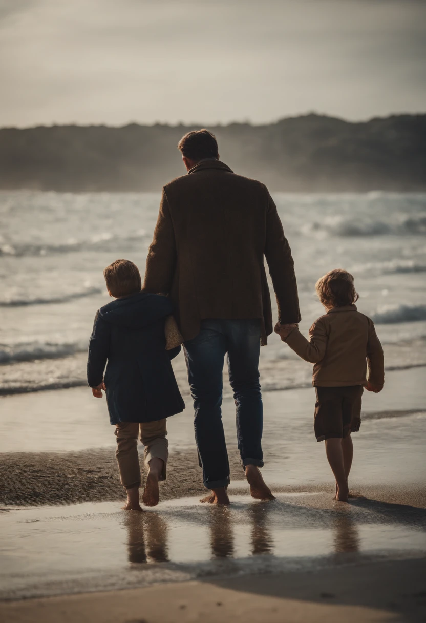 (best quality,highres),(vivid colors),(bright lighting),(family vacation),(beach),(excited),(sand),(water),(father),(mother),(son)