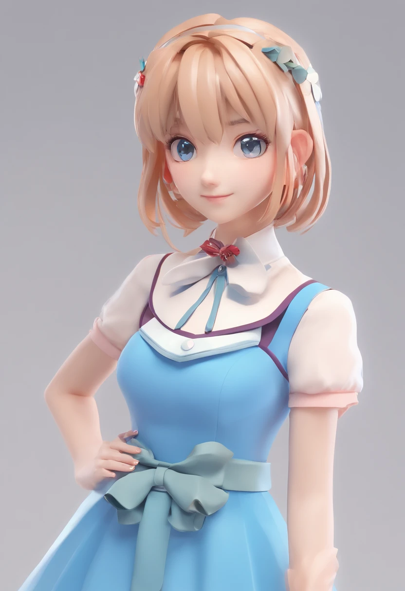 Masterpiece, Best Quality, hight resolution, serena (pokemon), Short hair, blue eyes, 1girl, 独奏, blue ribbon, Lashes, neck ribbon, Sleeveless, Bangs, 鎖骨, bare arms, Pink Dress , red coat, whitebackground, front, Without decorations, looking at the viewer,upper-body, facing viewer, Plain background, clean background, facing the camera, High Resolution, Expressionless calm face, white background, looking at the side, simple_Background