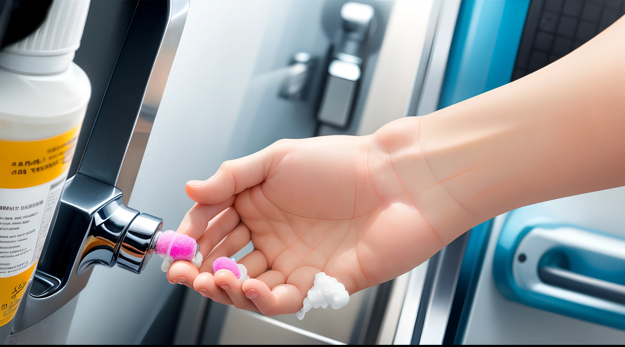 Hand sanitizer, wash hands, clean