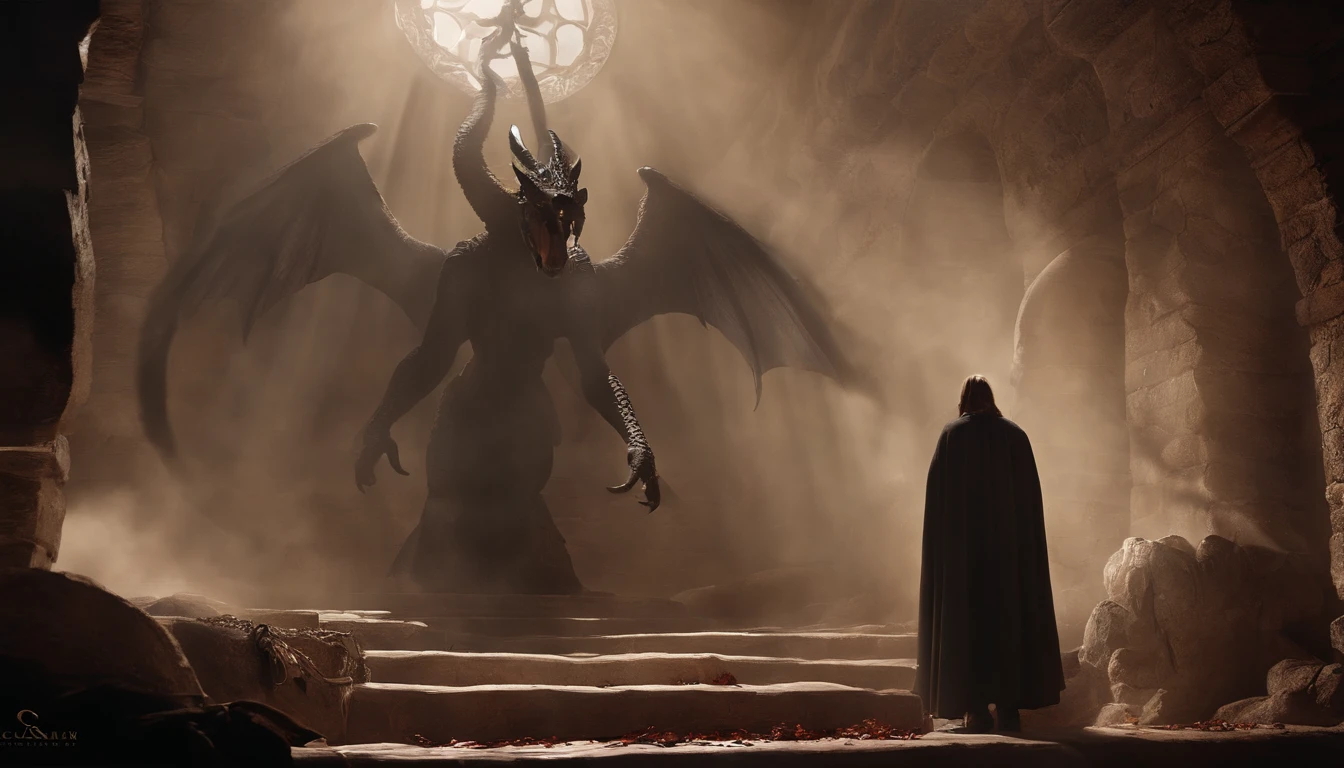 Then the angel caught the dragon and put it in chains,It was an old snake, And the devil, and Satan, Bound him for a thousand years.
They threw them into an endless deep pit, Locked them up, And he sealed them up so that they would not dazzle the nations until the end of the millennium.
A scene from Revelation 20 in the Bible
