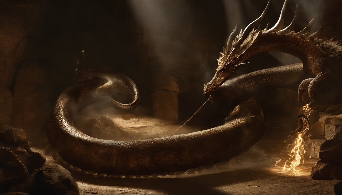 Then the angel caught the dragon and put it in chains,It was an old snake, And the devil, and Satan, Bound him for a thousand years.
They threw them into an endless deep pit, Locked them up, And He sealed them,, He did not allow the nations to shine until the end of the millennium.
A scene from Revelation 20 in the Bible