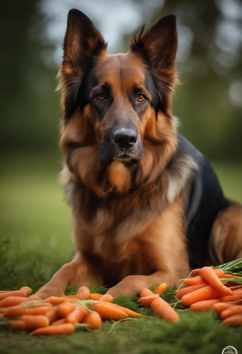 Make a German Sptiz Breed Dog Eating Chopped Carrots