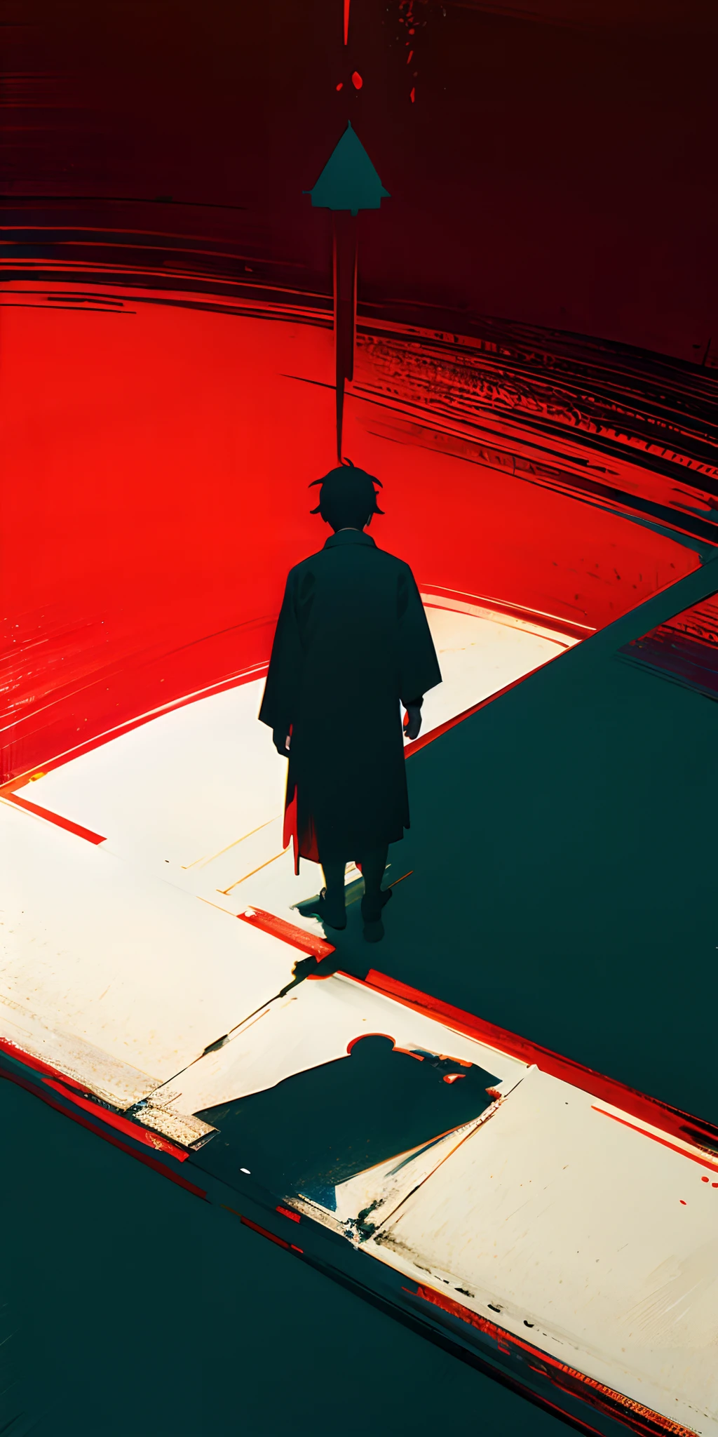 Traditional drama、Back Shadow、red colour、2D