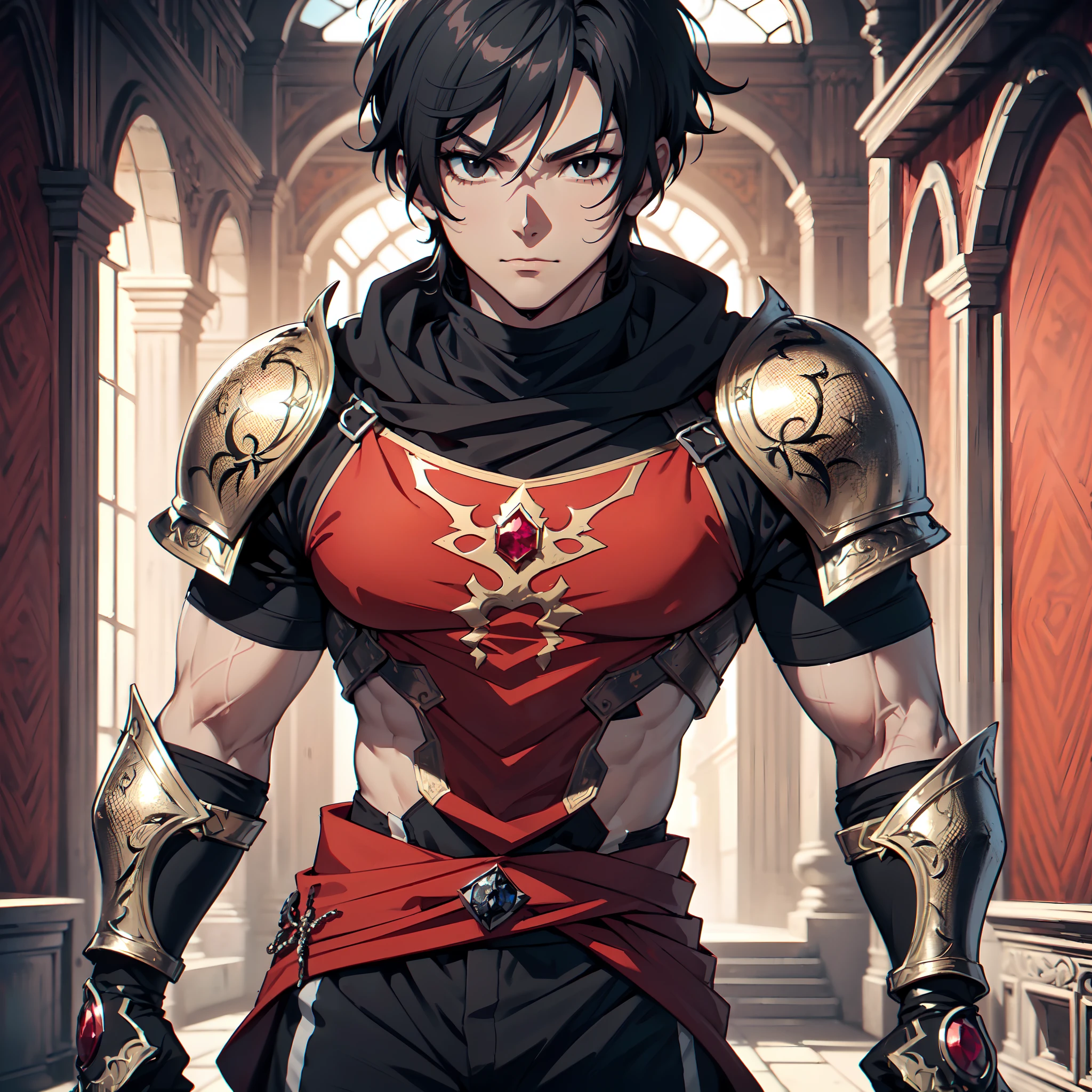 128K Ultra High Definition,
128K Ultra High Quality,
128K Ultra High Resolution,
Best Definition,
Best Quality,
Best Resolution,
Perfectly Detailed,
Perfectly Designed,
Extremely Detailed,
Extremely Designed,
Hyper Detailed,
Hyper Definition,
Hyper Quality,
Hyper Resolution,
Masterpiece,
(((Anime))),
Body Shot,
(((Boy))),
Handsome,
Muscular Body,
(((Black Short Hair))),
(((Black Eyes))),
(((Hyper Detailed & Perfectly Designed With Ultra High Quality Red Ruby Engravings & Jeweled Ninja Armor))),
(((Inside Of Medieval Royal Palace Background Scenery))),