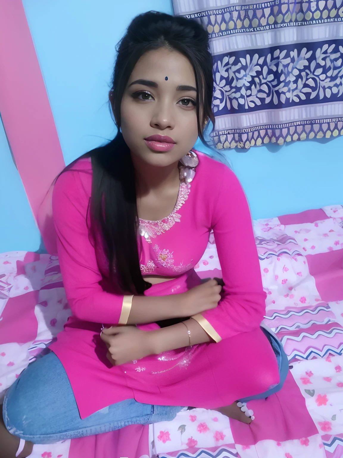 jaw dropping beauty, Big breasts deep neckline sexy navel