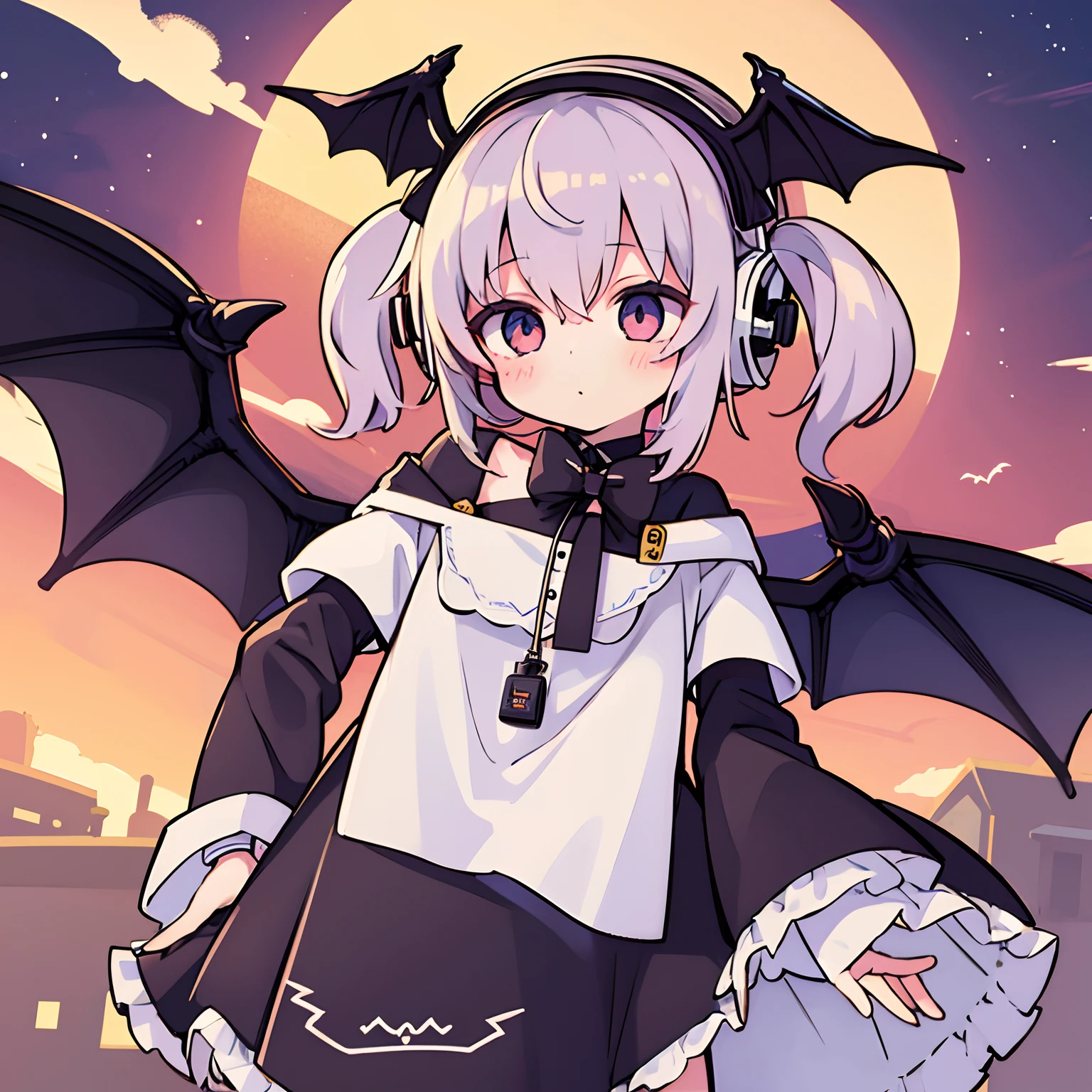 ​masterpiece、Girl personified a bat、bat wings、super sonico、Cute