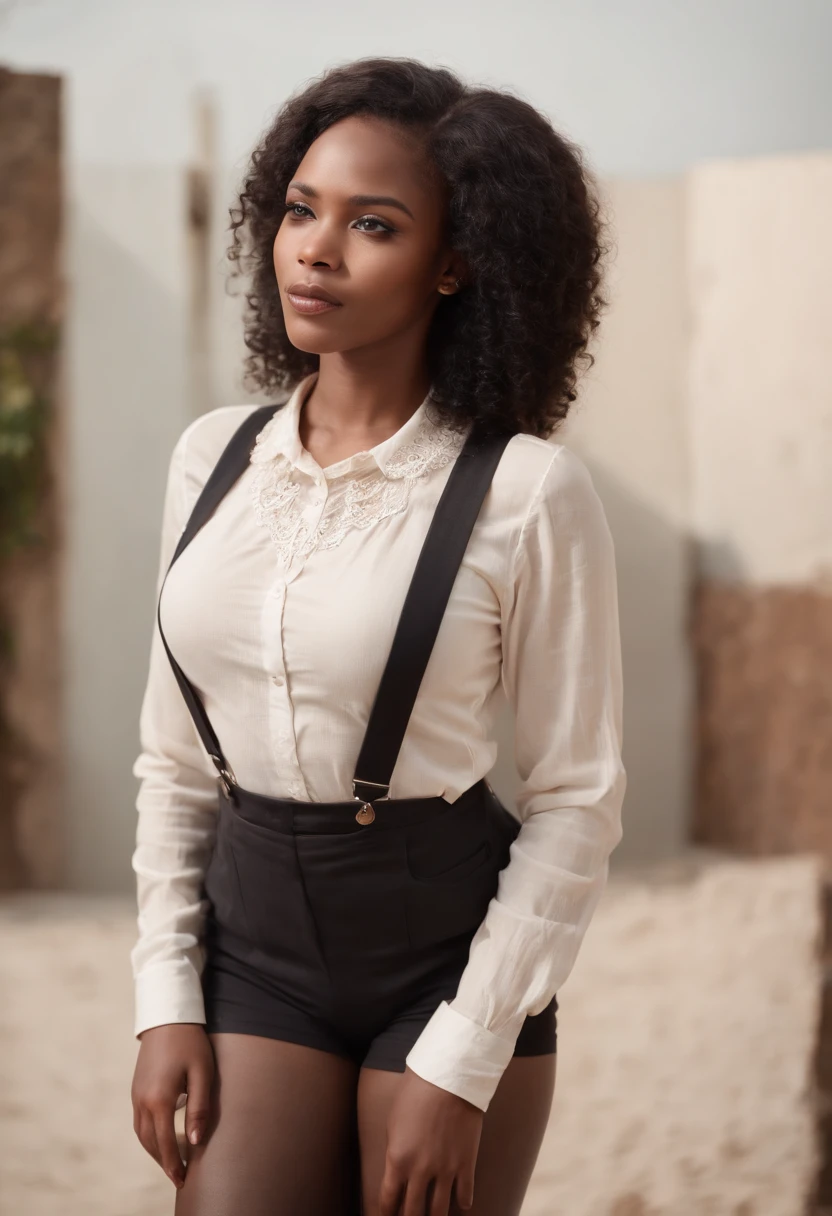 Black suspender stockings african woman