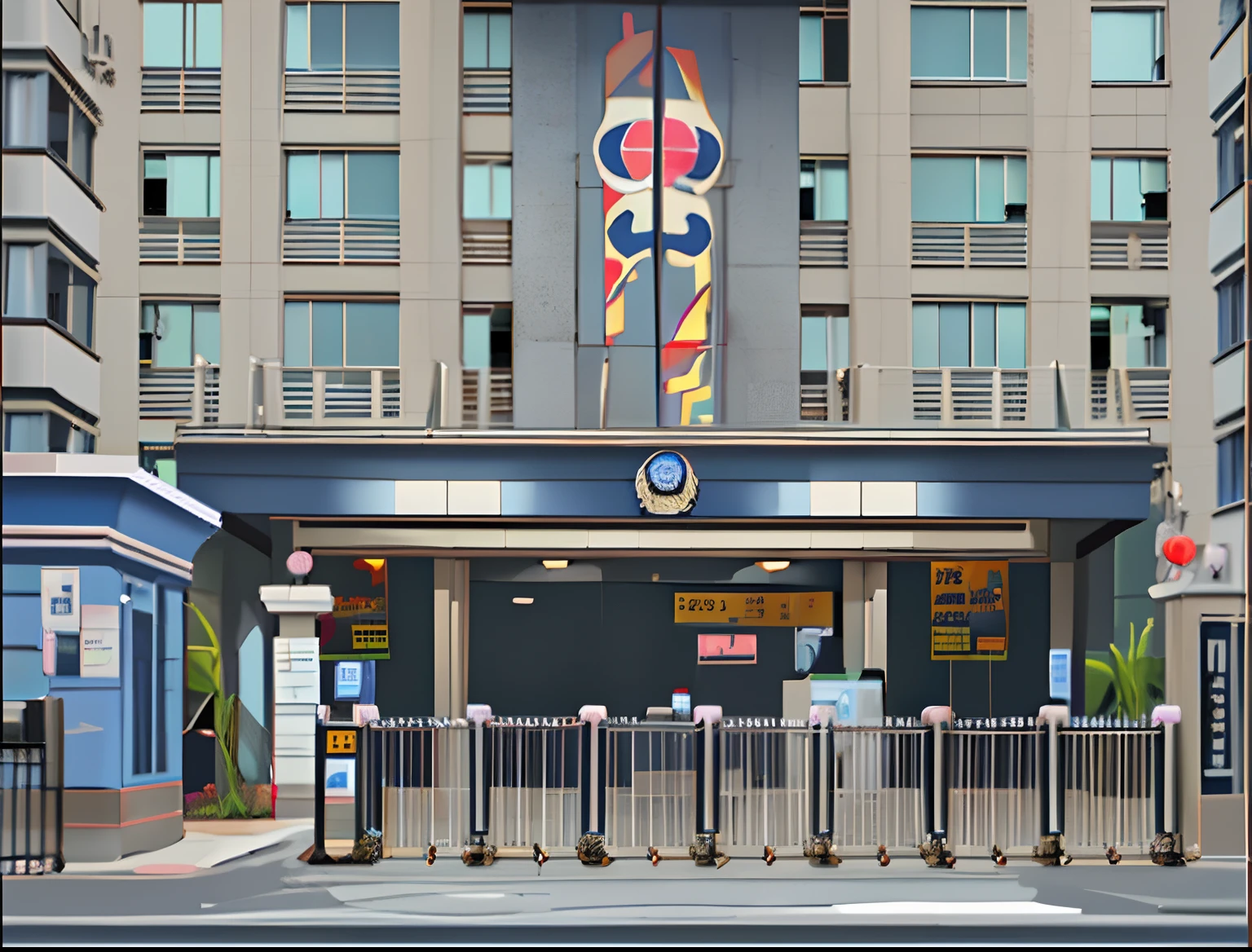 anime big breast,At the entrance of the police station