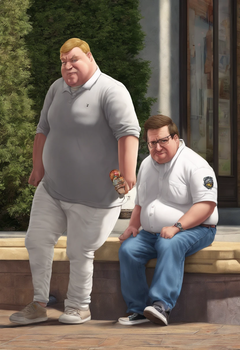 Peter Griffin walking Brian Griffin while wearing a Rolex and wearing a shirt that says I love old pussy