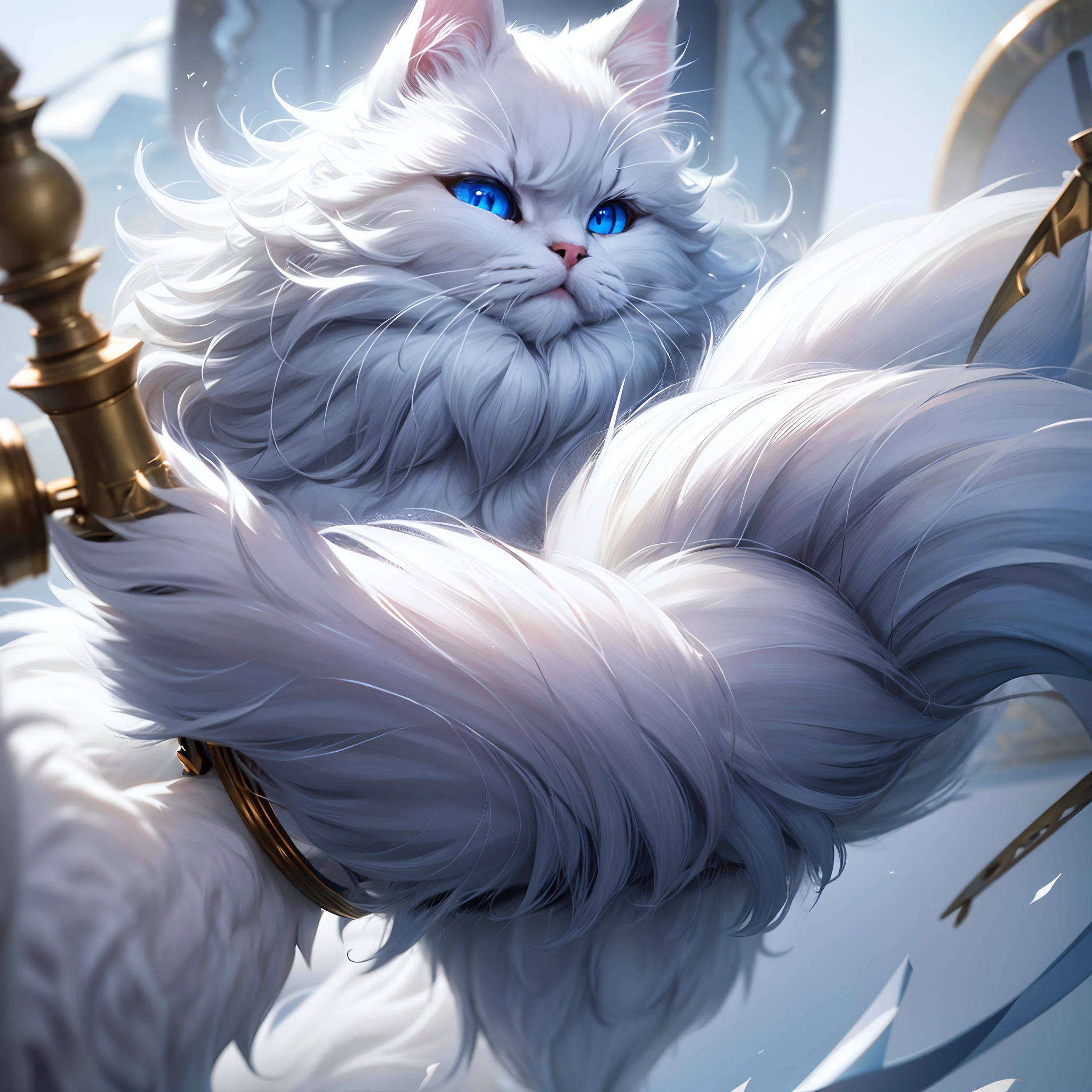 Persian cat ,white fur, blue eyes, ((ultra realistic)),((8k UHD))