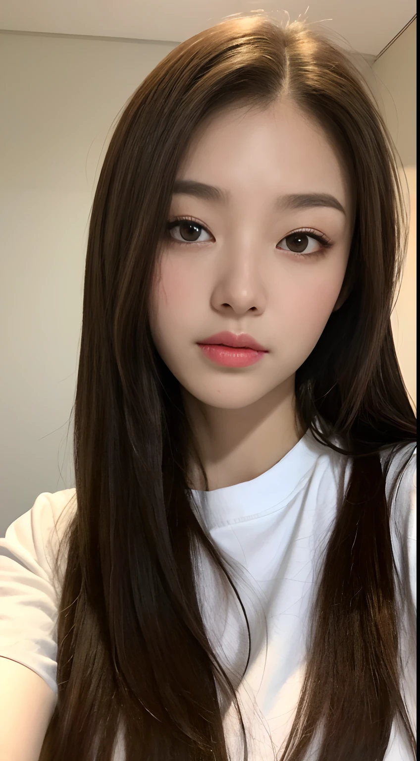 (natta, Need, 8K, tmasterpiece:1.3)), full bodyesbian, Long legs, Focalors:1.2, perfect figure beautiful woman:1.4, Slim abs:1.1, ((Dark brown hair, large tities:1.2 )), (Harnes,The shirt,Side head:1.2,), ((apartament, :1.3)), Highly detailed facial and skin texture, A detailed eye, 二重まぶた,Flying long hair,