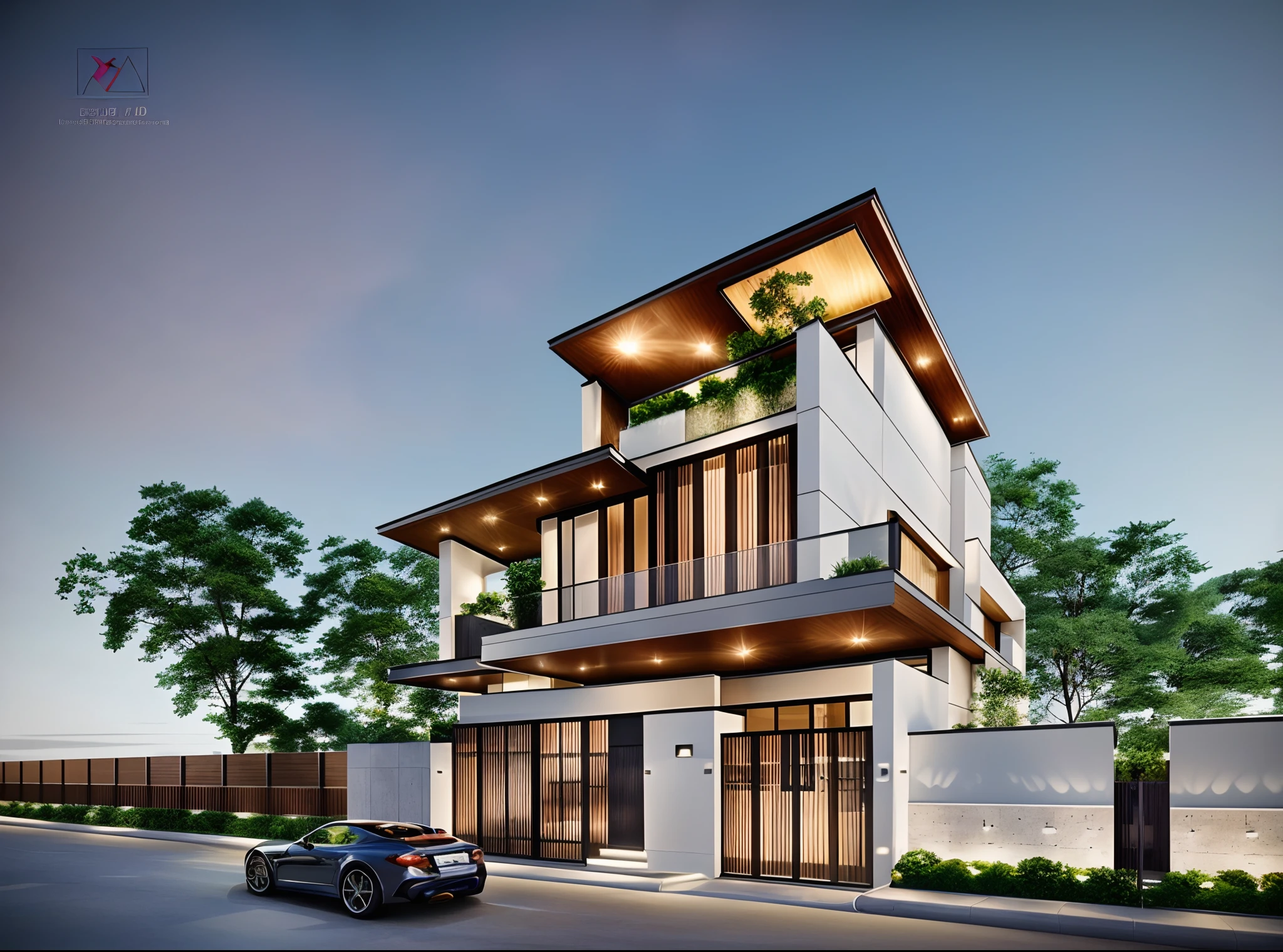 rendering of a modern residential townhouse, professional render, wide angle exterior 2023, highly detailed render, high quality rendering, realistic render, architectural render, high-quality render, detailed rendering, hyper-realistic render, hyper - realistic render, very realistic 3 d render, high render, realistic rendering, very realistic render