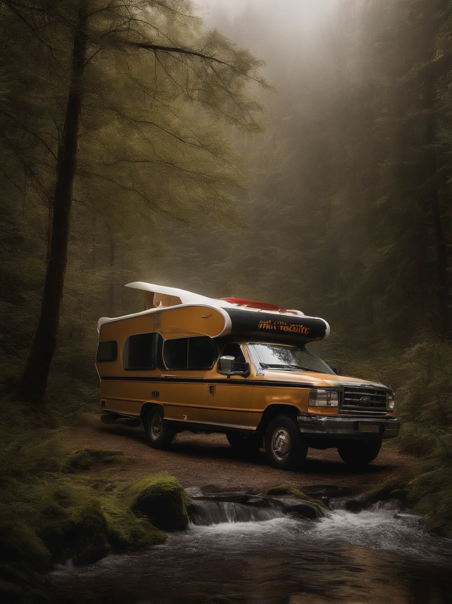 (((Imagine a visually striking illustration of an RV:1.3))), (((Mixed media and matte paints:1.3))), (((multi-layer))), Complex shimmer glass, Tarchism, (Intricate details adorn the interior:1.2), (symphony:1.1), (Transparent metal:1.2), (((Epic trance freeze-motion motion))), Mezzotint, Doubleexposure, Conceptual contrast, Dappled lighting, Neo-Baroque atmosphere, ((Design details in wolf face)), Charming surreal atmosphere, (Dignity atmosphere:1.1), (((Extremely crazy details:1.3))), (((truly a masterpiece:1.3))), (((Intricate details of forest lake background:1.3))), ((Absurd resolution:1.2)), (Real rain:1.1), (Film stills and angles),