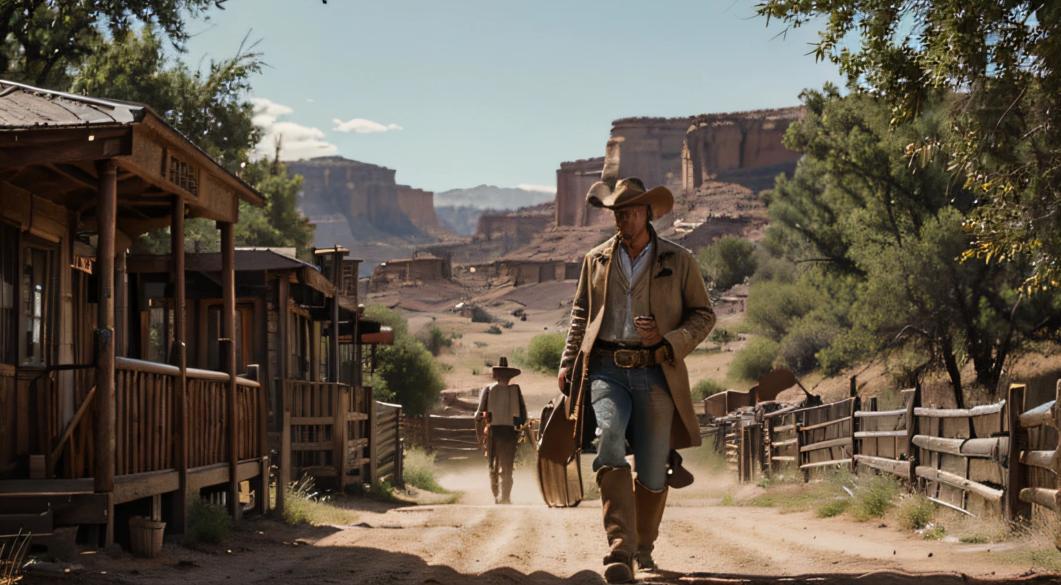 Whisk us away to the wild west with the charm of vintage western film posters showcase sepia toed cowboys in an intesns showdown and add a touch of rugged frontier nostalgia. 50, --v 5.2HDR, UHD 32k. --AR 16:9. seed 77 --s 2