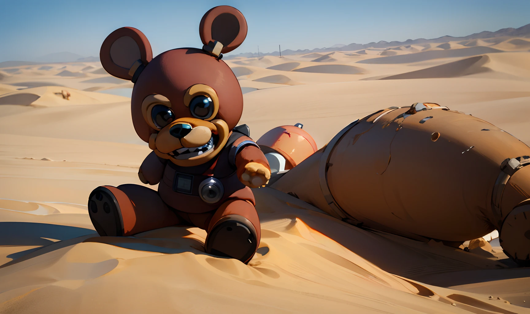 freddy fazbear from five nights at Freddy's in the desert