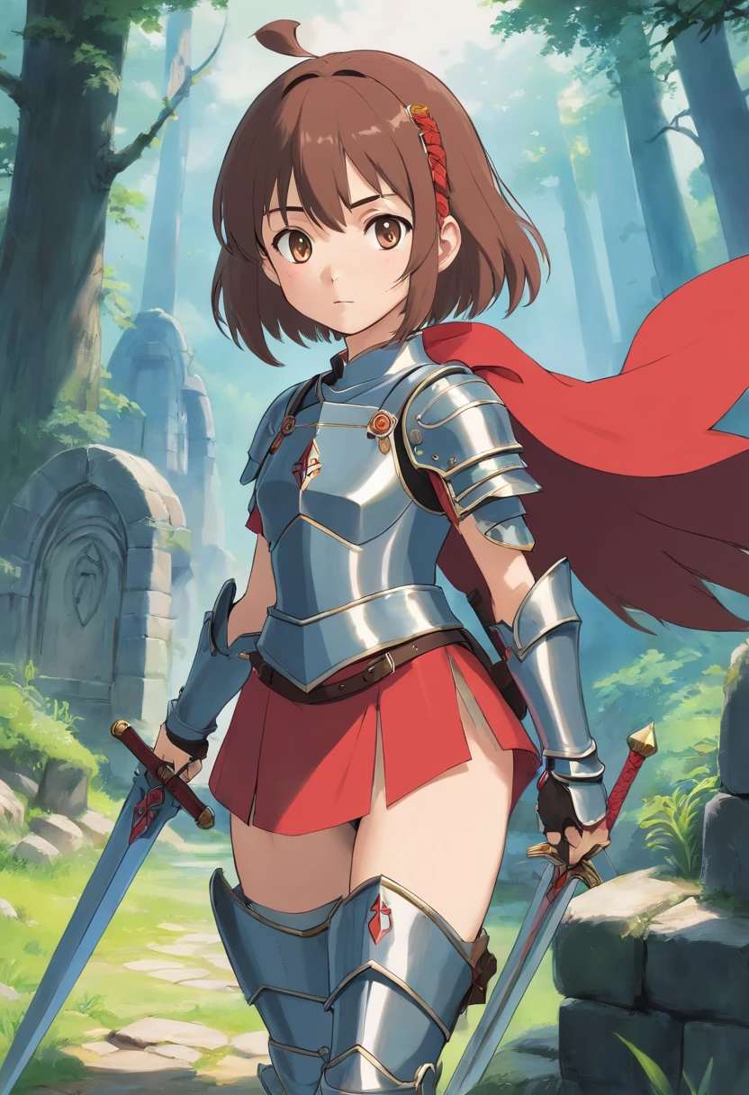 (masterpiece, best quality, top quality, 4k, 8k, high resolution, highres), (insanely detailed, ultra-detailed, super detailed, highly detailed) ,(HDR, UHD), (studio lighting), ultra-fine drawing, sharp focus, physically based rendering, professional, vibrant colors,
anime, cartoon, kawaii, qute,
(((Long shot, Wide shot, Distant view))),
Place your left hand on the hilt of the sword stuck in the ground, then thrust your right hand forward,
a girl, looking at viewer, (((Thighs))),
Provocative smile, cruel smile, cruel smile,
Standing upright, (((Jojo pose))),
Slanted eyes, narrow eyes, red eyes, long hair, black hair, messy hair,
(((Dark Skin, Black Skin))),
Berserker, Chest Armor, Breastplate, Bikini, Red Poncho,