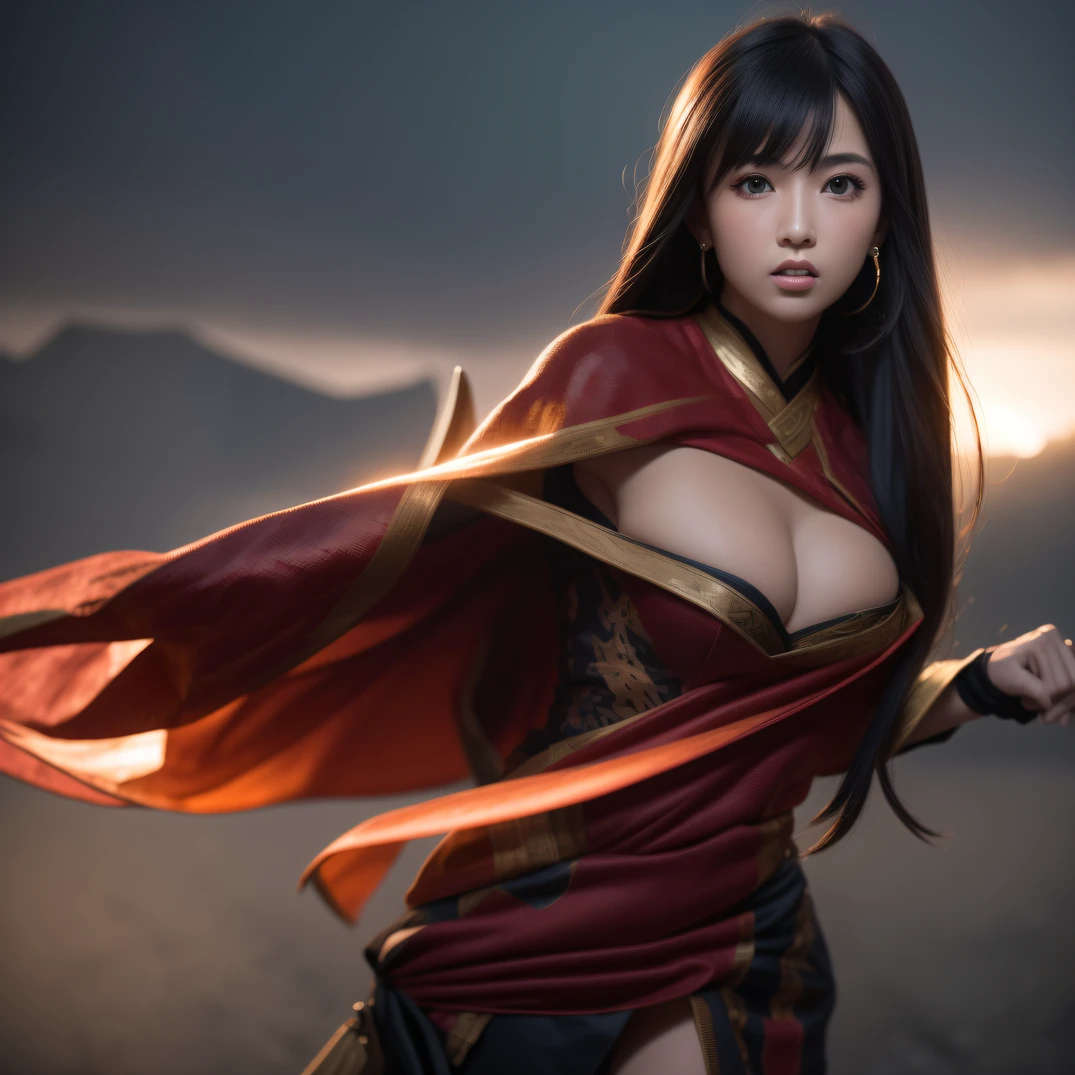 CG blockbuster,Asian woman poses in colorful bikini, photorealistic anime girl rendering, detailed face of a asian girl, 3 d anime realistic, Smooth anime CG art, Realistic. Cheng Yi, Realistic anime 3 D style, render of a cute 3d anime girl, Rendu portrait 8k, 3 D rendering character art 8 K, Kawaii realistic portrait, (Linen batik scarf), Angry fighting stance, looking at the ground, Batik linen bandana, Chinese python pattern long-sleeved garment, rainbowing(Abstract propylene splash:1.2), Dark clouds lightning background,废墟(realisticlying:1.4),Black color hair,Flour fluttering,Telephoto lens high, A high resolution, the detail, RAW photogr, Sharp Re, Nikon D850 Film Stock Photo by Jefferies Lee 4 Kodak Portra 400 Camera F1.6 shots, Rich colors, ultra-realistic vivid textures, Dramatic lighting,8K quality, Girls,Backstreets, Dark clouds lightning background(realisticlying:1.4),Black color hair,, RAW photogr, Sharp Re, Nikon D850 Film Stock Photo by Jefferies Lee 4 Kodak Portra 400 Camera F1.6 shots, Rich colors, ultra-realistic vivid textures, Drama lamp film CG society。,,Tropical canyon battle scene、Chinese big breasts、Vintage trench coat、three kingdom、ember、100 people、Faraway view、intense battles、high detal、masuter piece、NSFW,Multi-layered long-sleeved gauze garment,Quick-drying vest,Colorful cotton and linen sweater,Red and black snake cloak cloak,Doomsday ruins(废墟)Climb the streets(Armageddon)eyes filled with angry,He clenched his fists