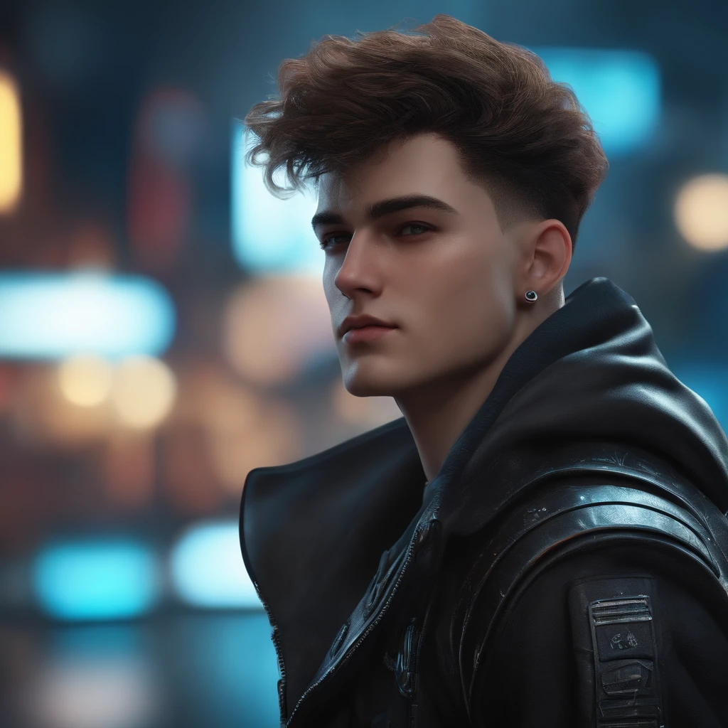 Change background cyberpunk handsome boy realistic face, 8k, ultra realistic