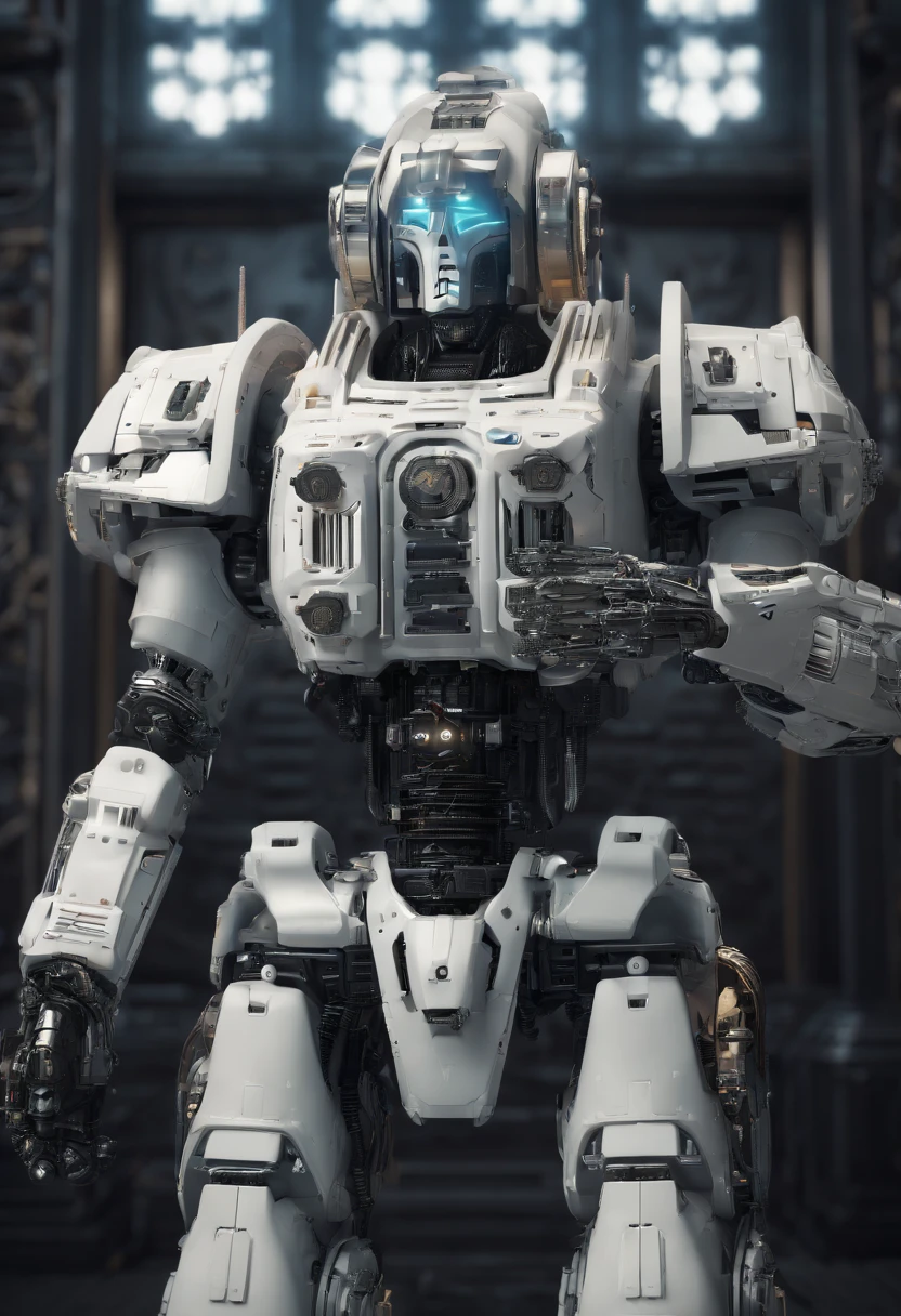 Warhammer 40k Space Marines worshiping Jesus Christ in Church. science fiction, front view, Sense of technology, C4D, Oc renderer, unreal engine, high detail, industrial design, 8k HD, studio light, real