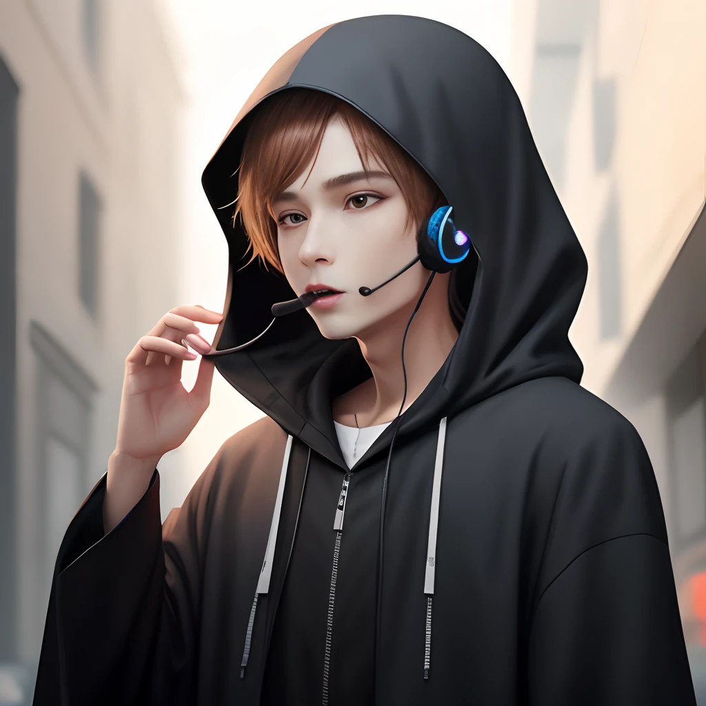 Grim reaper wearing headset