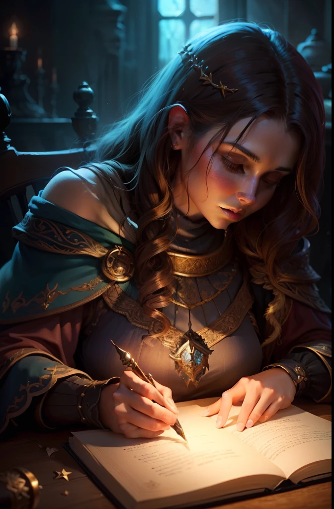A young wizard is training magic in the middle of nature, very realistic details in 4K --auto --s2